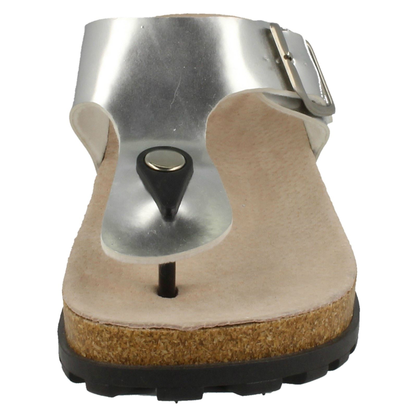 Ladies Spot On - Wedge Heel Toe Post Mules | eBay