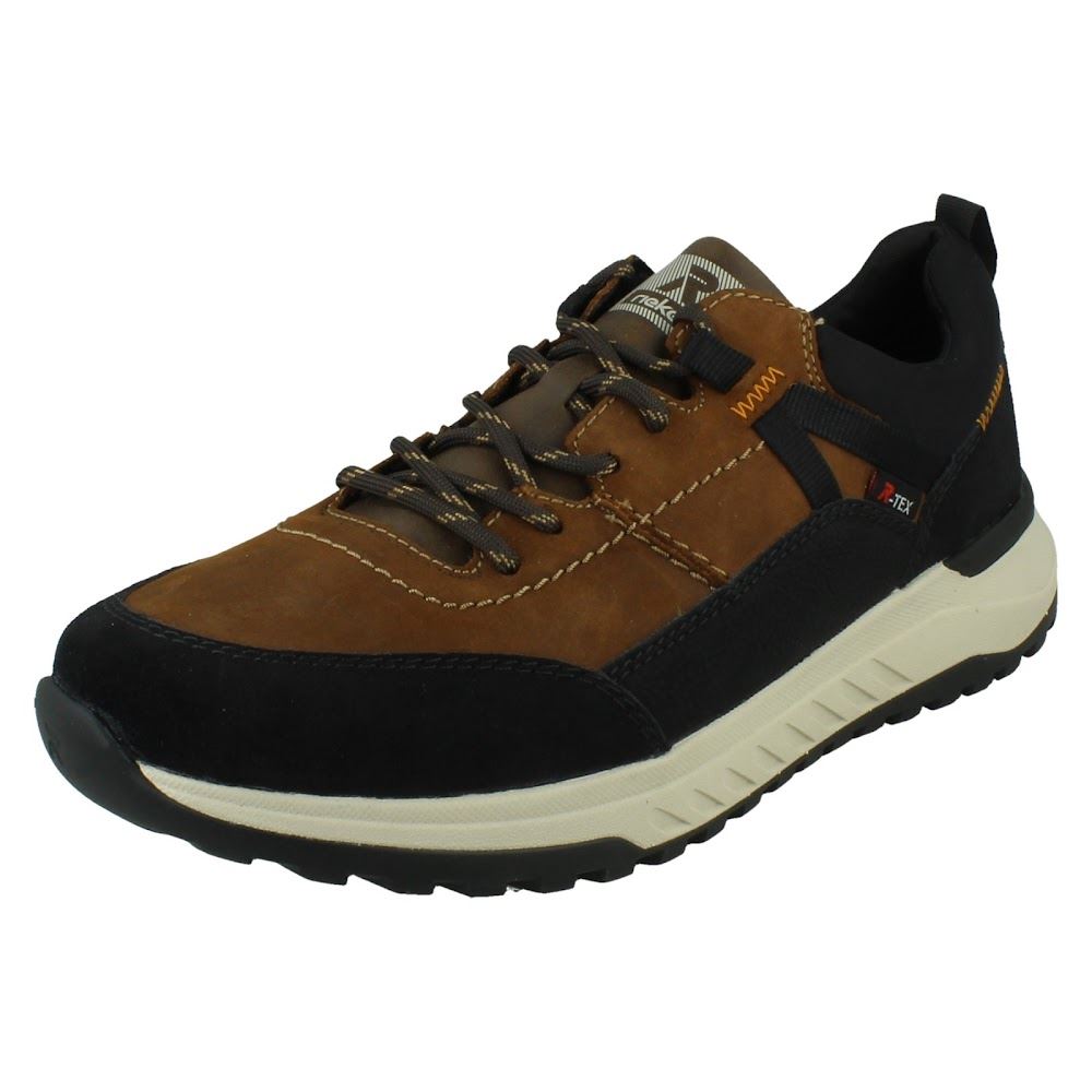 Mens Rieker Leather Lace Up Water-Resistant R-TEX Casual Shoes: U0100 - Picture 2 of 10