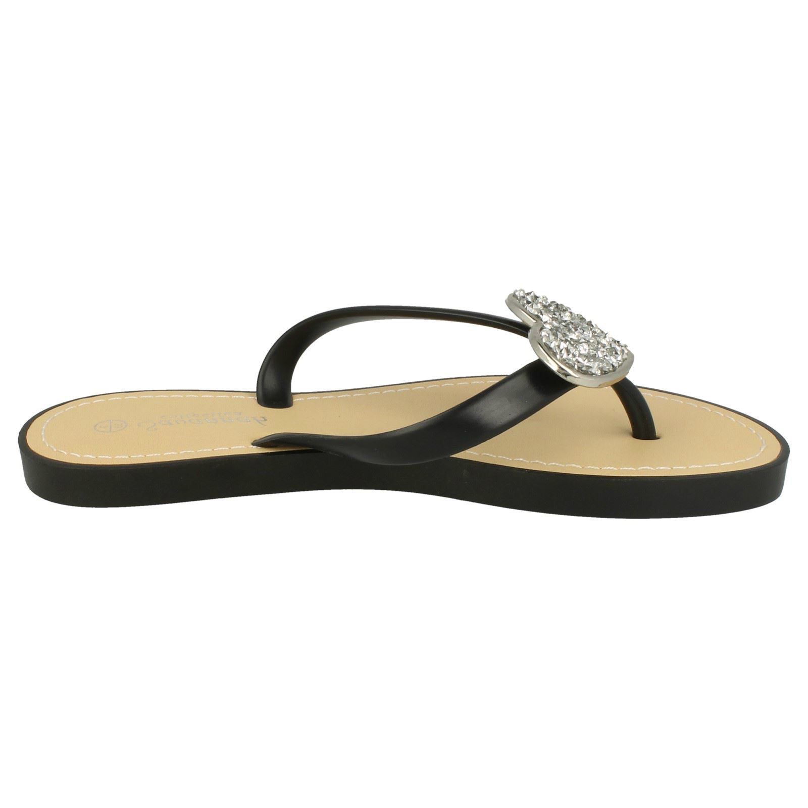 Chanclas elegantes sin cordones con detalles brillantes del corazón para damas Savannah F0R816 - Imagen 7 de 37