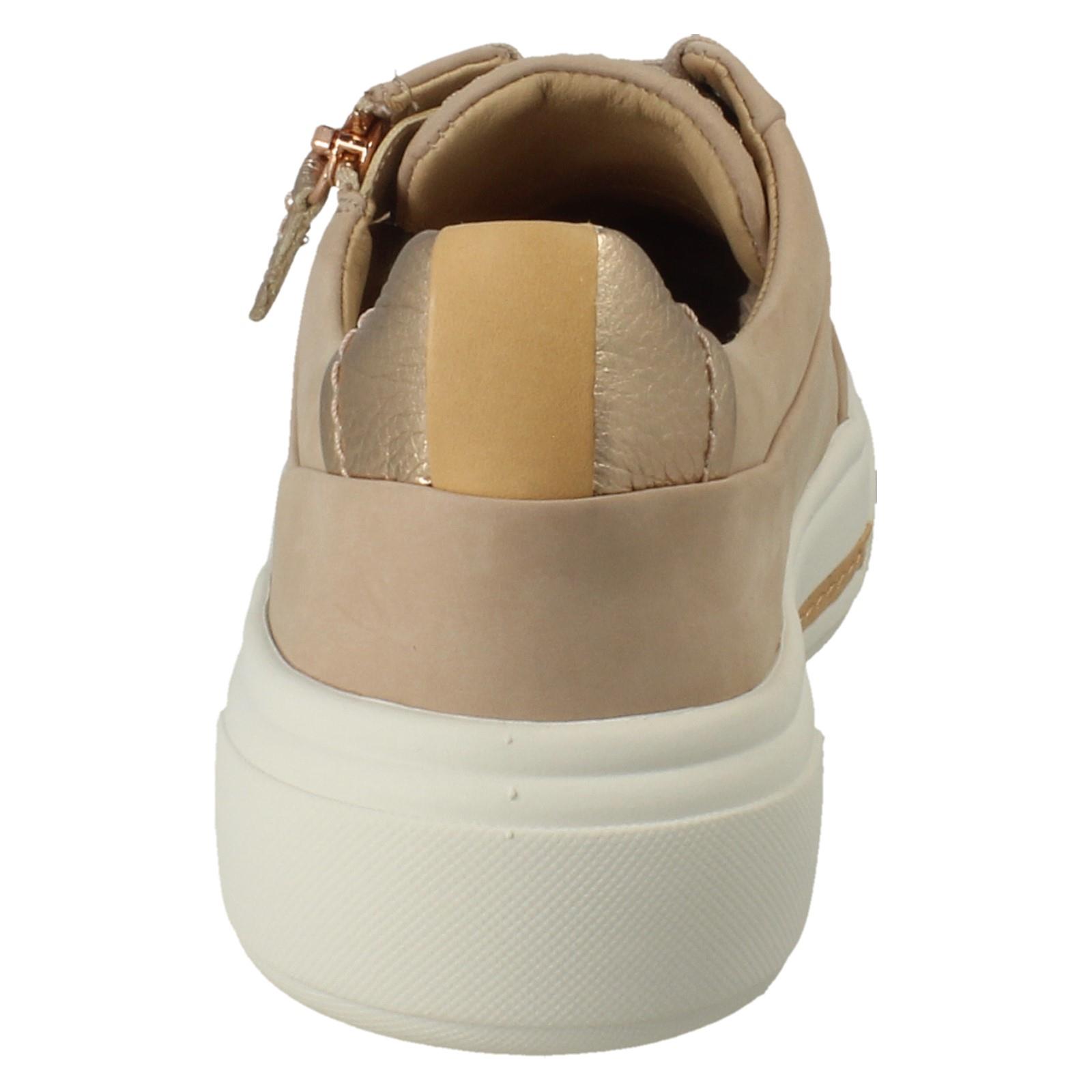 Damen Clarks Nubuk Leather Reißverschluss & Schnürer Freizeit Turnschuhe Malve - Bild 14 von 19