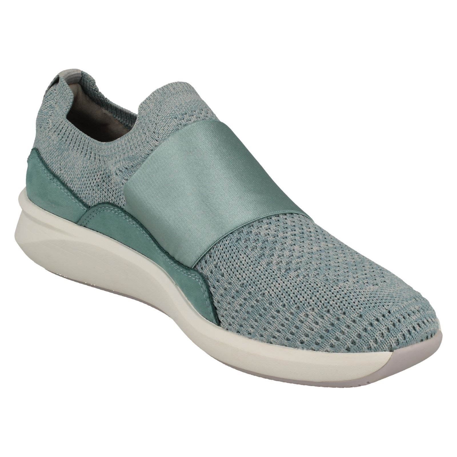 Ladies Clarks Un Rio Knit Elasticated Strap Detailed Trainers - Picture 18 of 19