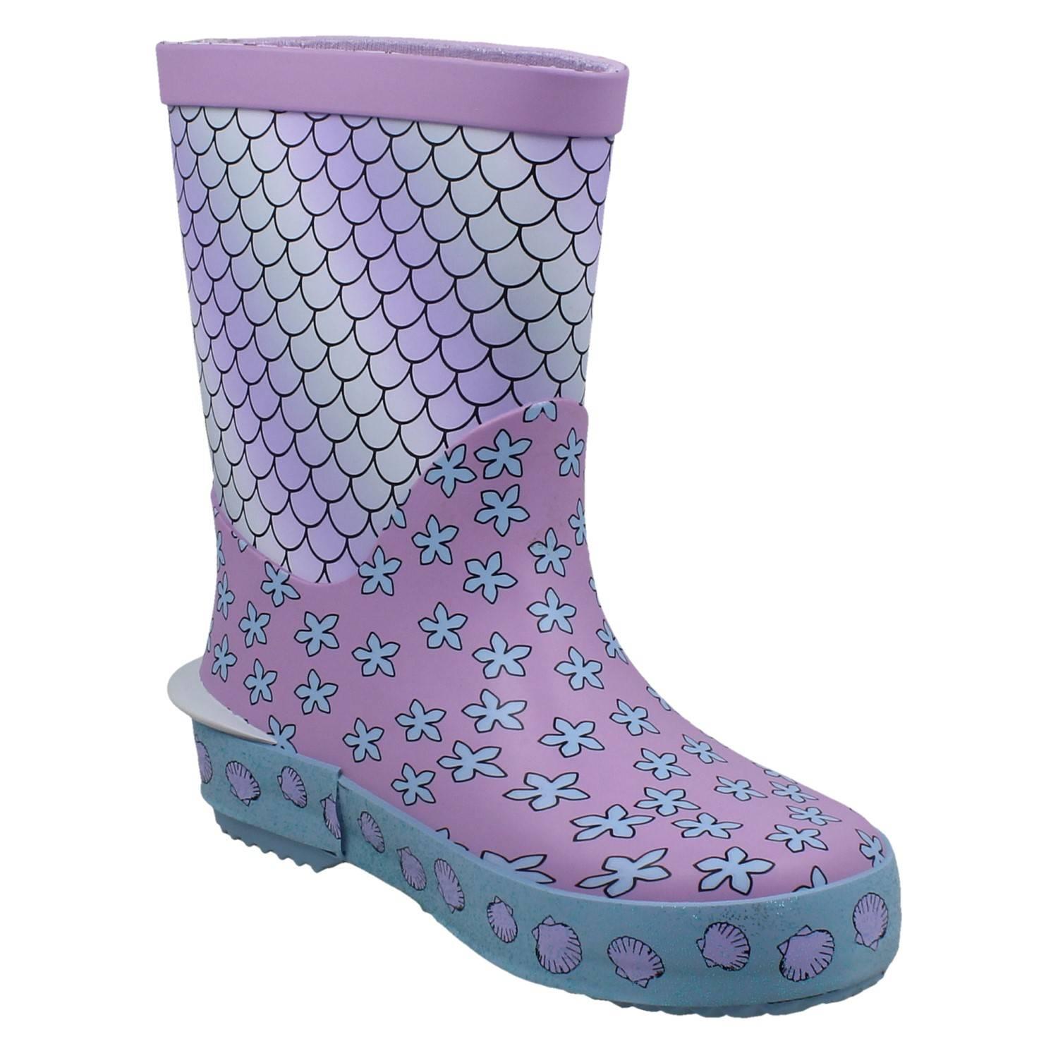 Childrens Clarks Waterproof Grippy Soled Pull On Wellington Boots Tarri Run - Picture 8 of 46
