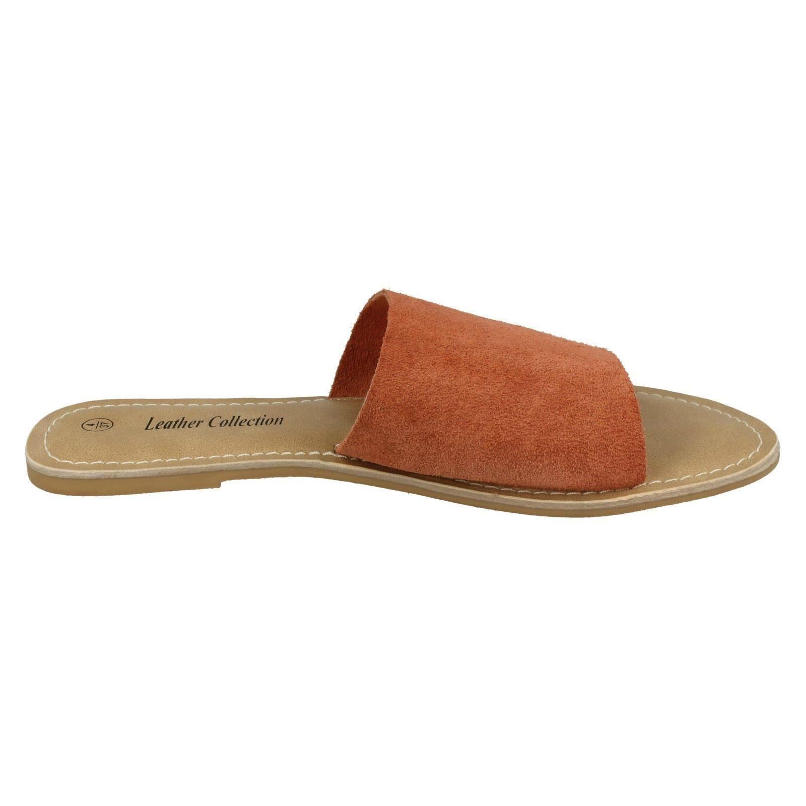Ladies Leather Collection Suede Mule Sandals - Picture 25 of 55