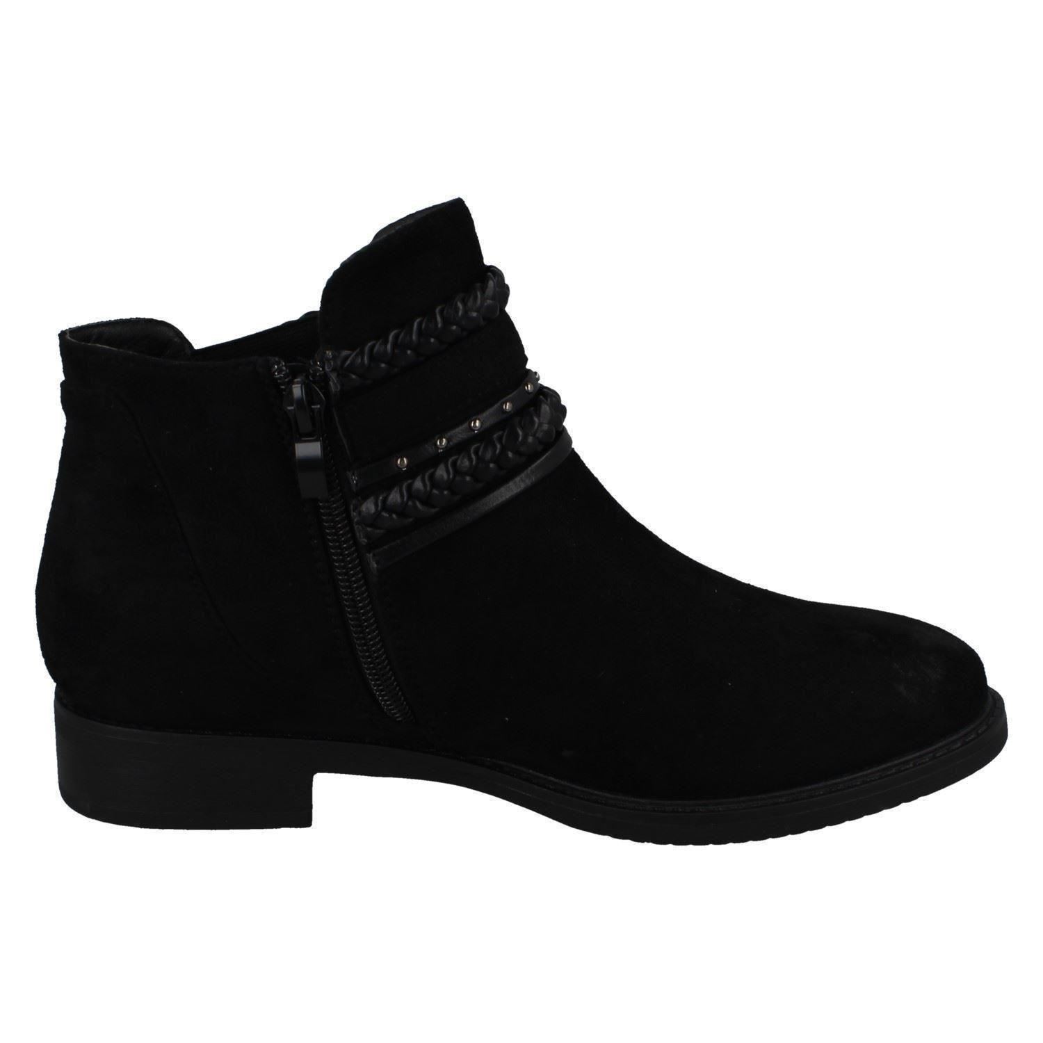 Ladies Spot On Low Heel Ankle Boots - Picture 7 of 19