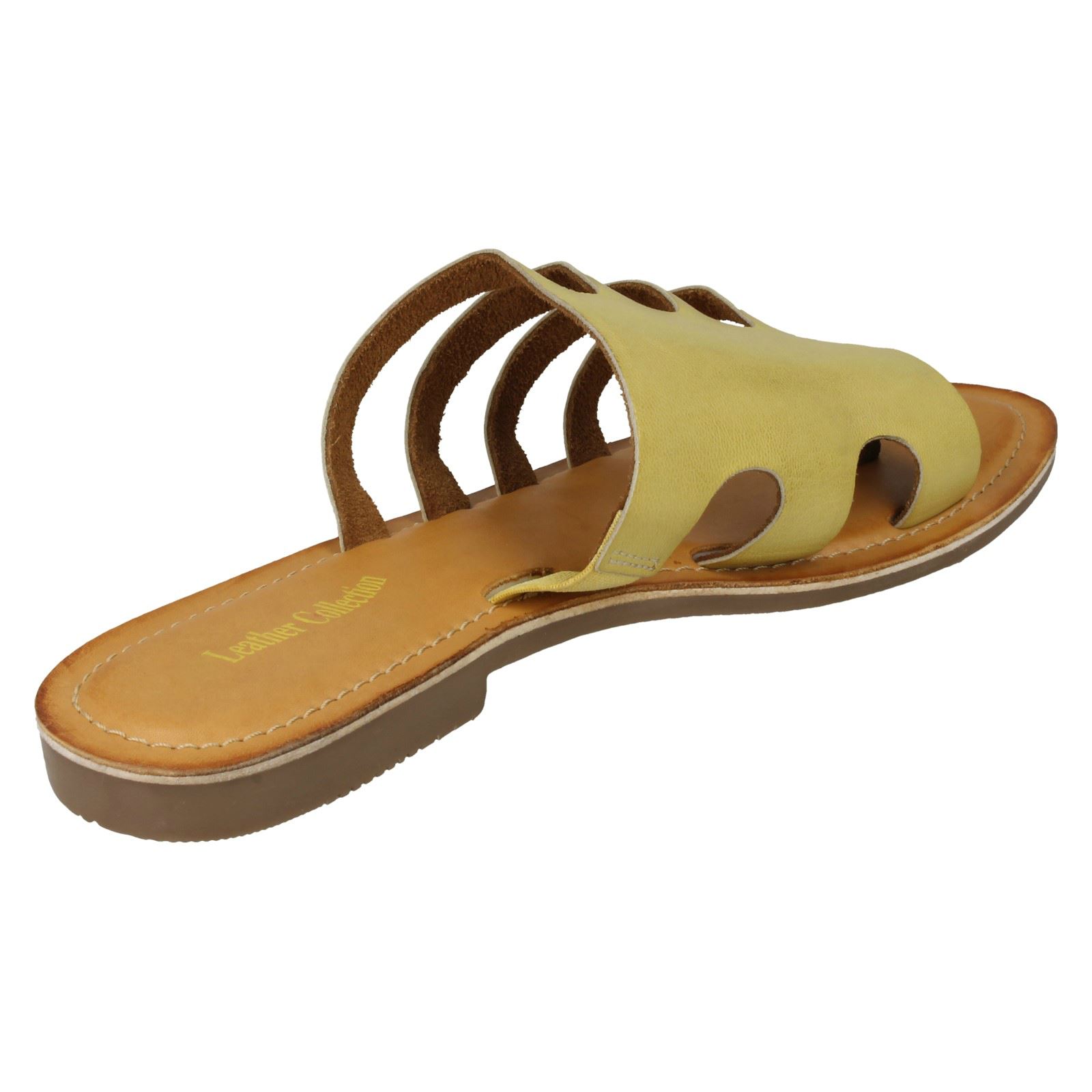 Damen Leder Kollektion Slipper Flache Riemchen Sandalen - Bild 42 von 46