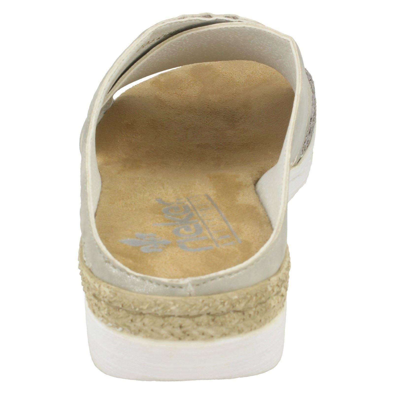 Sandals Cross Ladies Mule Rieker 63096 Grey Strap x7aIqp