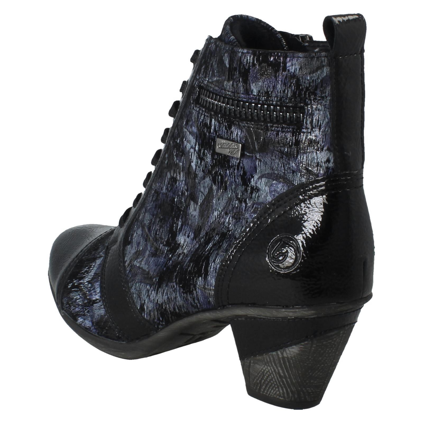 Ladies Remonte Metallic Print Heeled Boots D8797 - Picture 4 of 19
