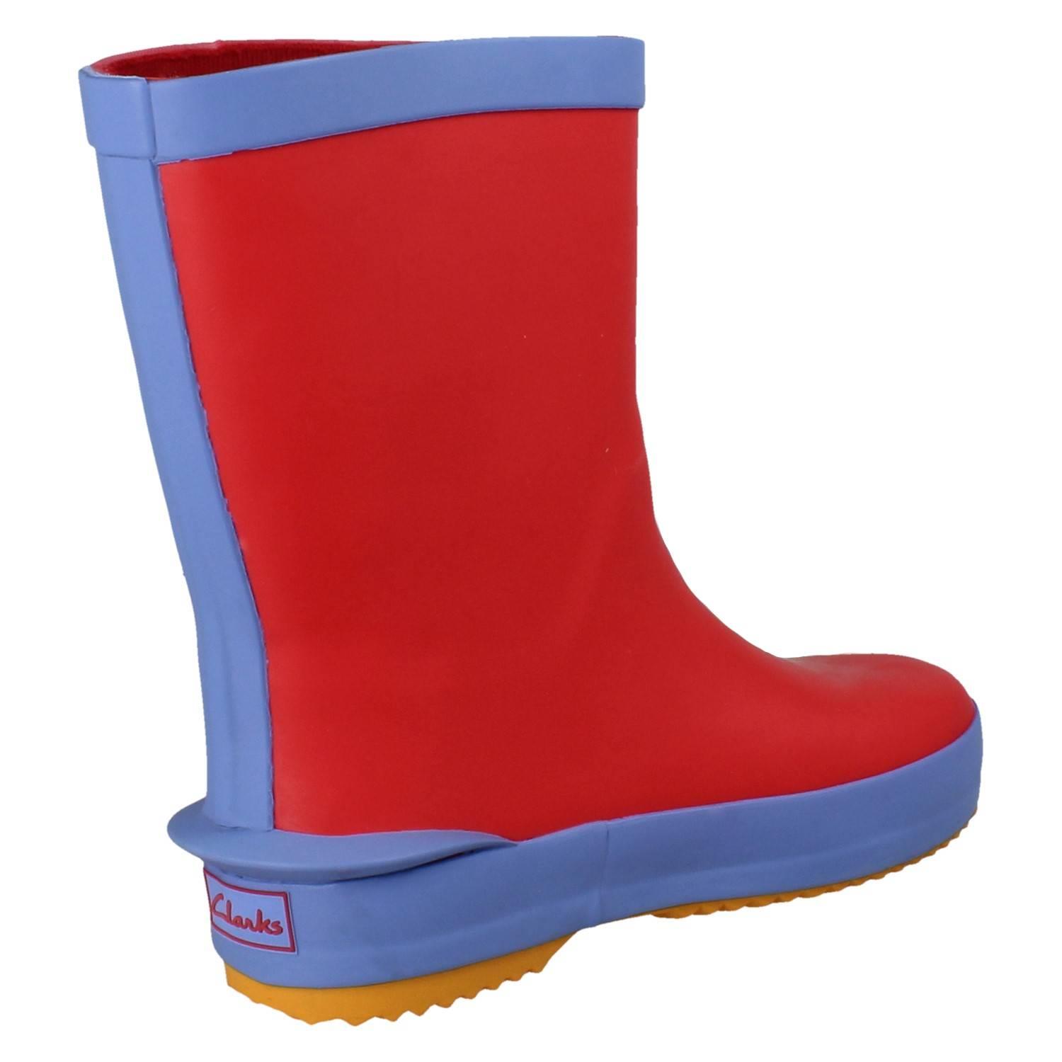 Childrens Clarks Waterproof Grippy Soled Pull On Wellington Boots Tarri Run - Picture 33 of 46