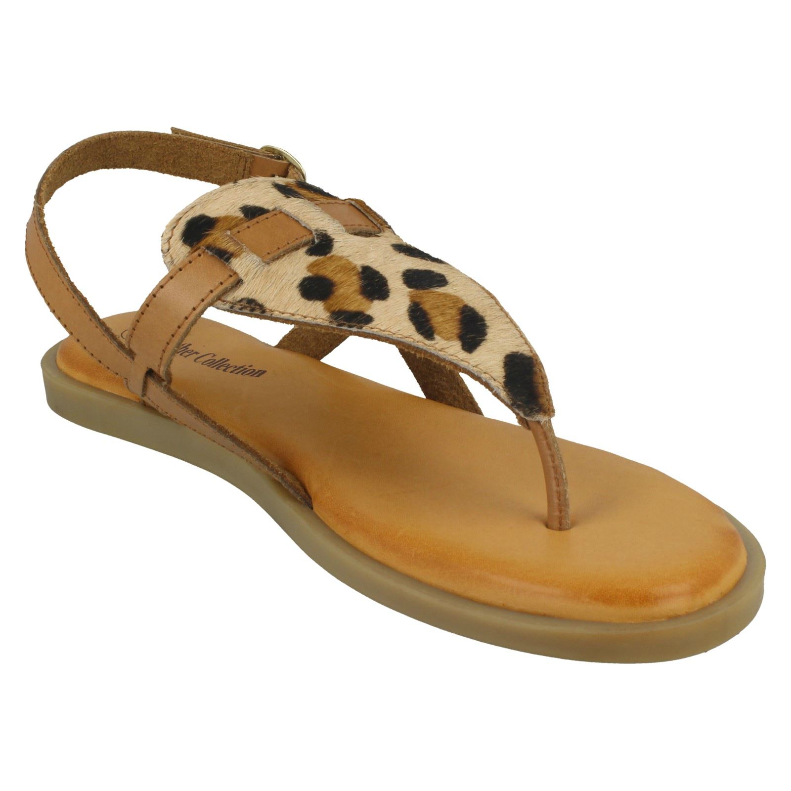 Ladies Leather Collection Animal Print "Sandals" - Picture 26 of 28