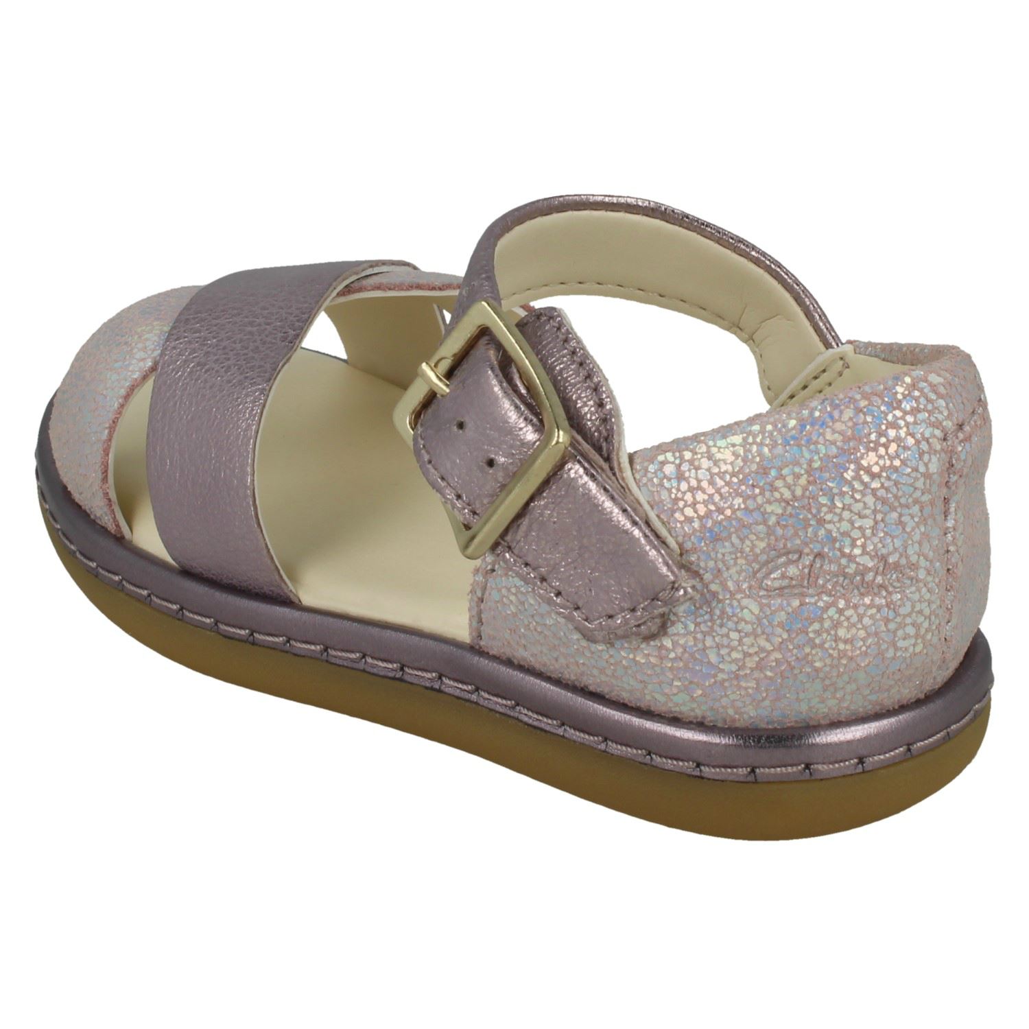 Girls Clarks Cross Detailed Skylark Pure T Sandals - Picture 13 of 19