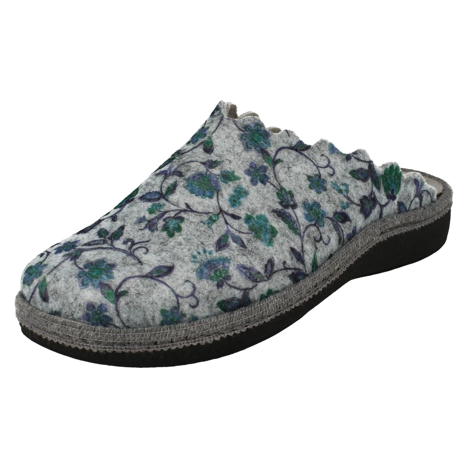 SAOLA Pantofole donna imbottite flora con dettagli floreali suola zeppa