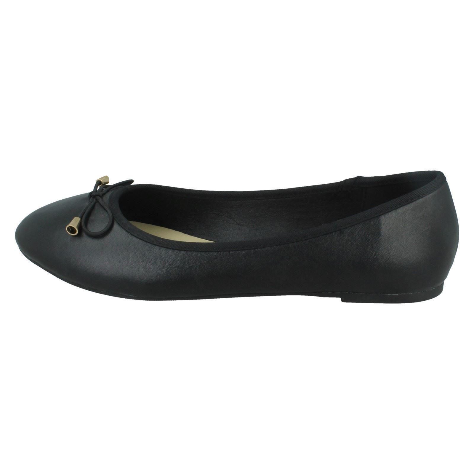Ladies Spot On Bow Trim Ballerina Shoes - Picture 25 of 37