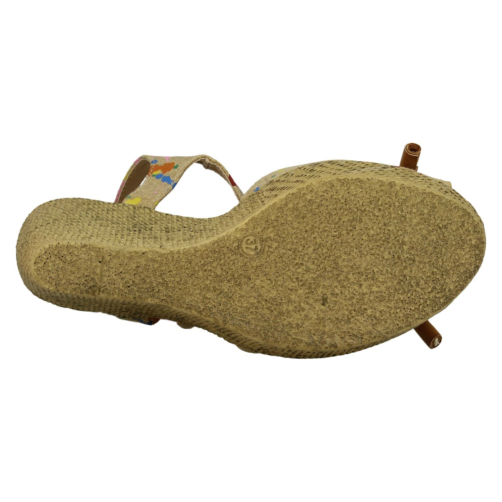 Ladies Spot On High Rope Platform *Wedge Sandal*