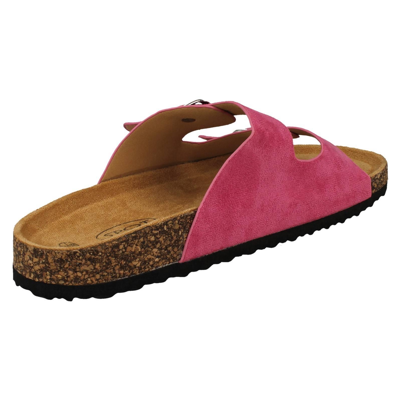 Sandalias de mula informales de doble hebilla detalladas para dama F0R0412 - Imagen 6 de 19