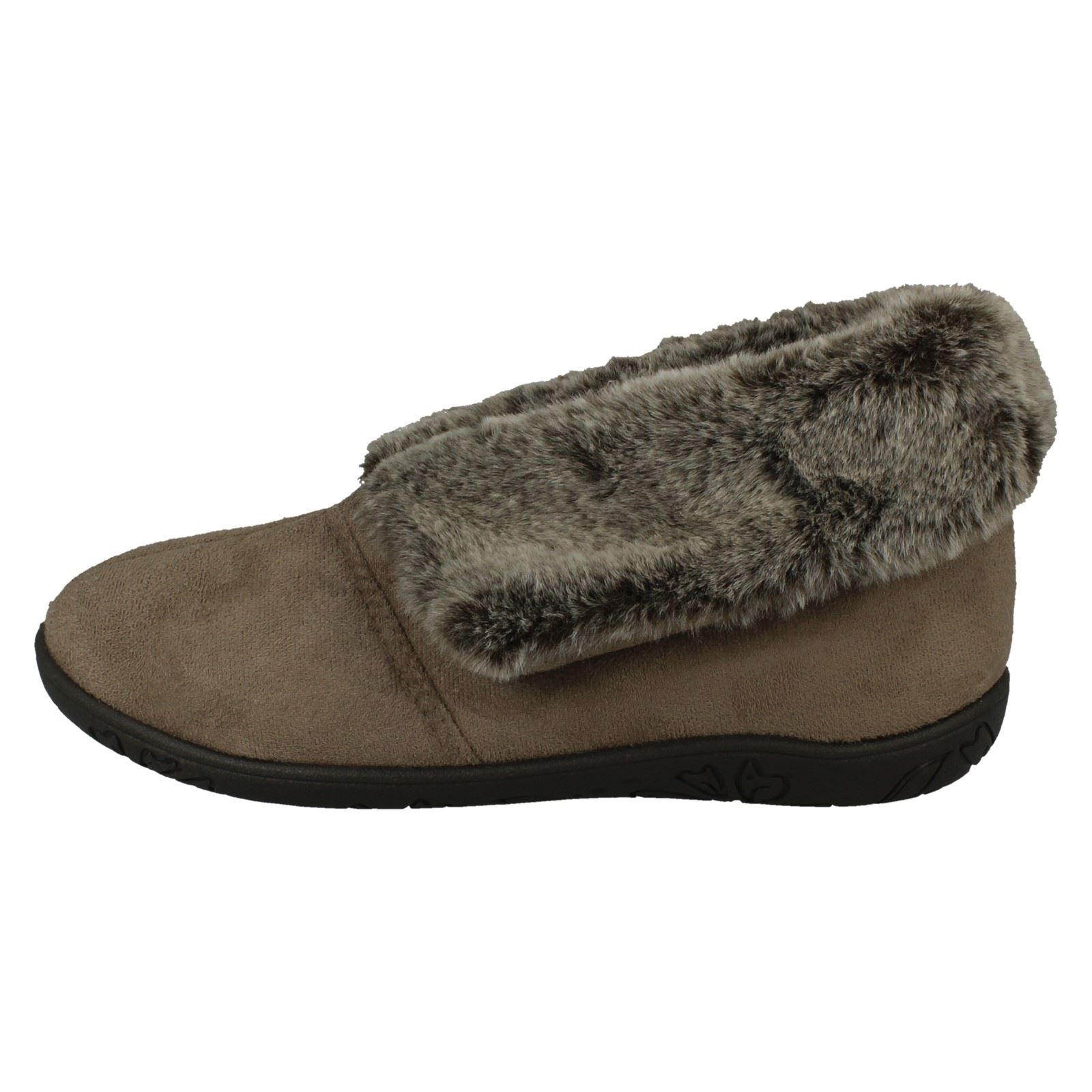 Ladies Padders Faux Fur Cuffed Slippers 'Esme' - Picture 36 of 37