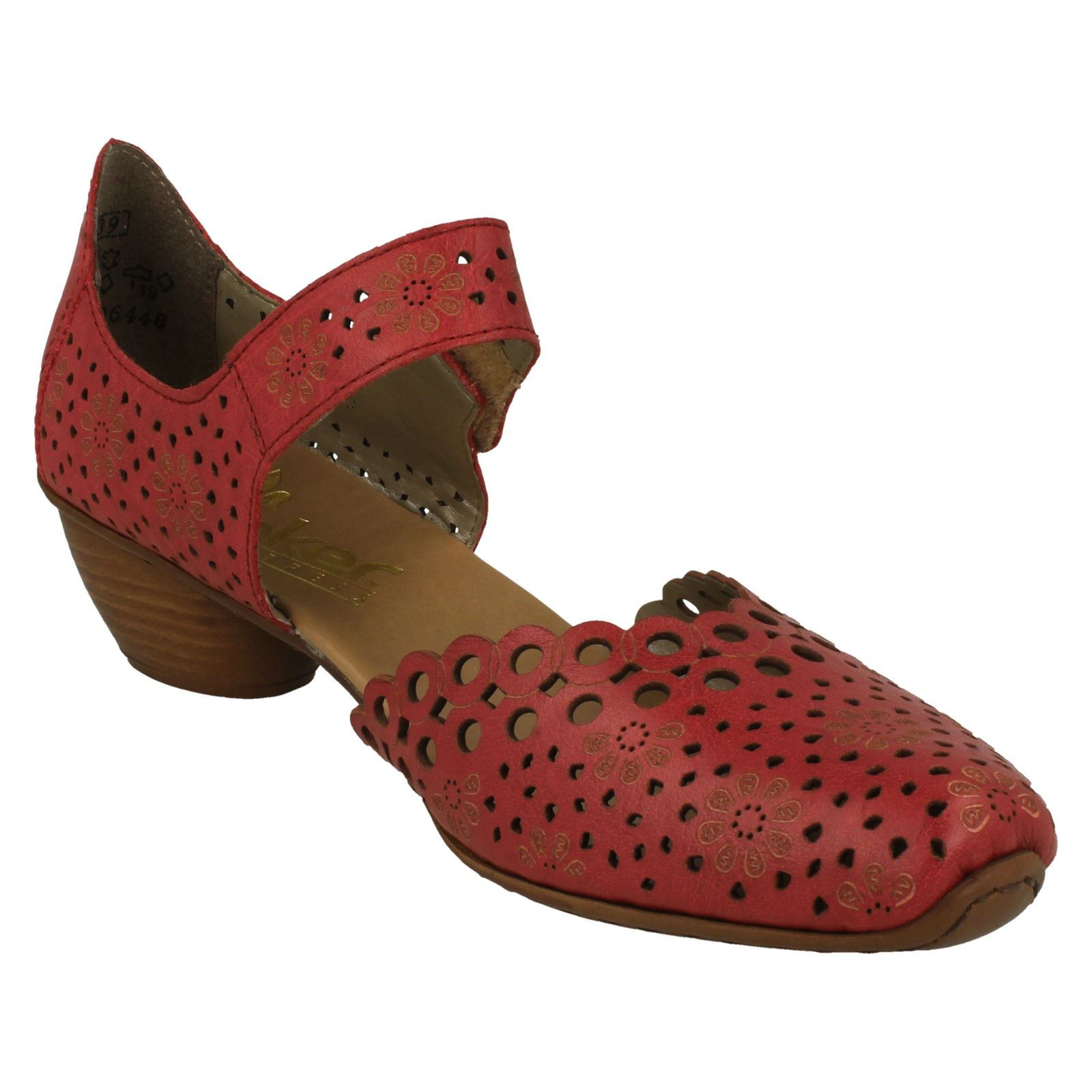 Ladies Rieker Stylish Punched Detailed Summer Shoes 43753 - Picture 26 of 64