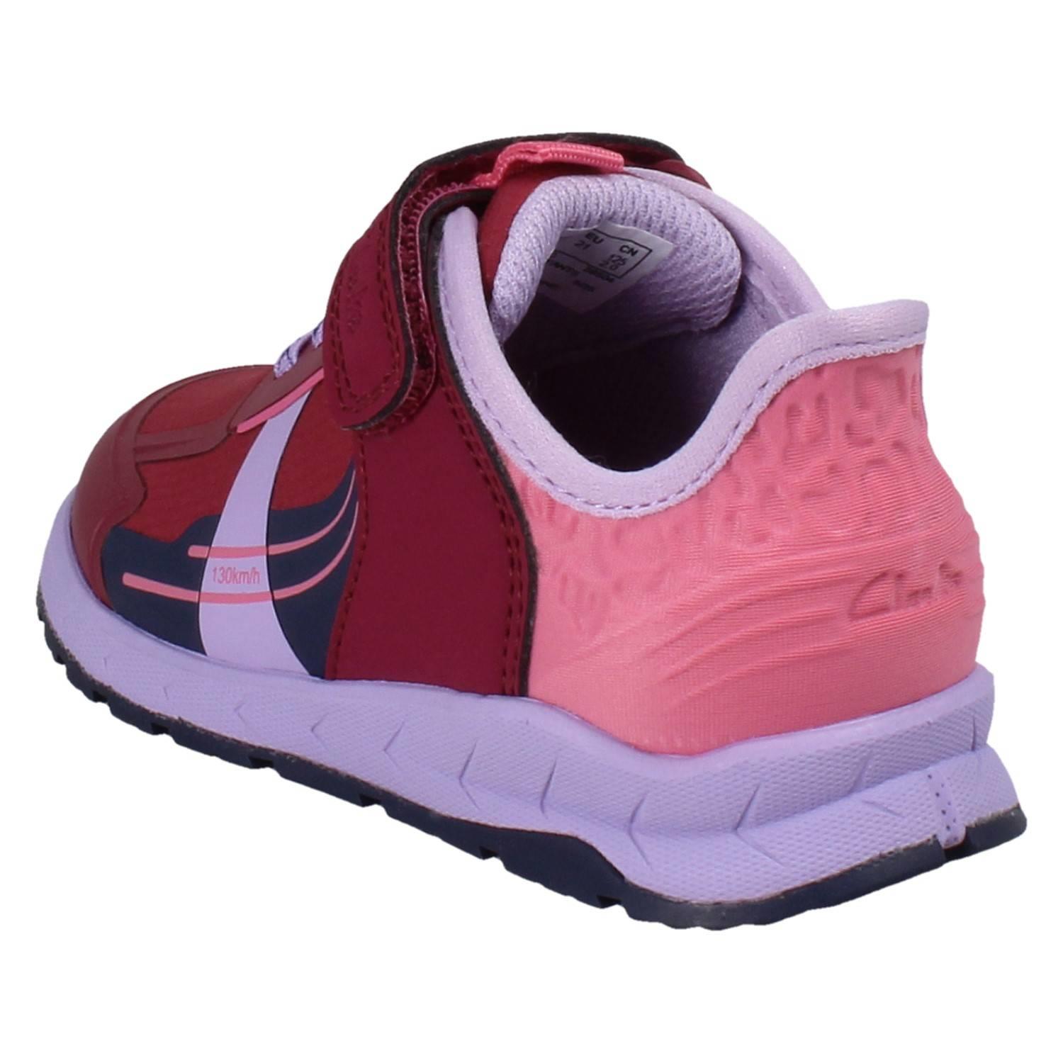 Kinder Clarks Playprints Textil Colour-Pop Cheetah Sporty Turnschuhe Selva Spur - Picture 13 of 37