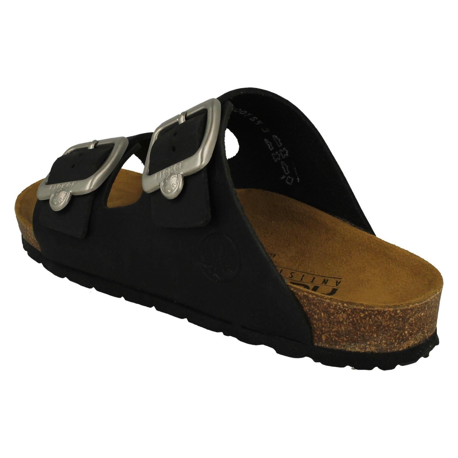'Ladies Rieker' Adjustable Buckle Strapped Mule Sandals - V8084 - Picture 5 of 10