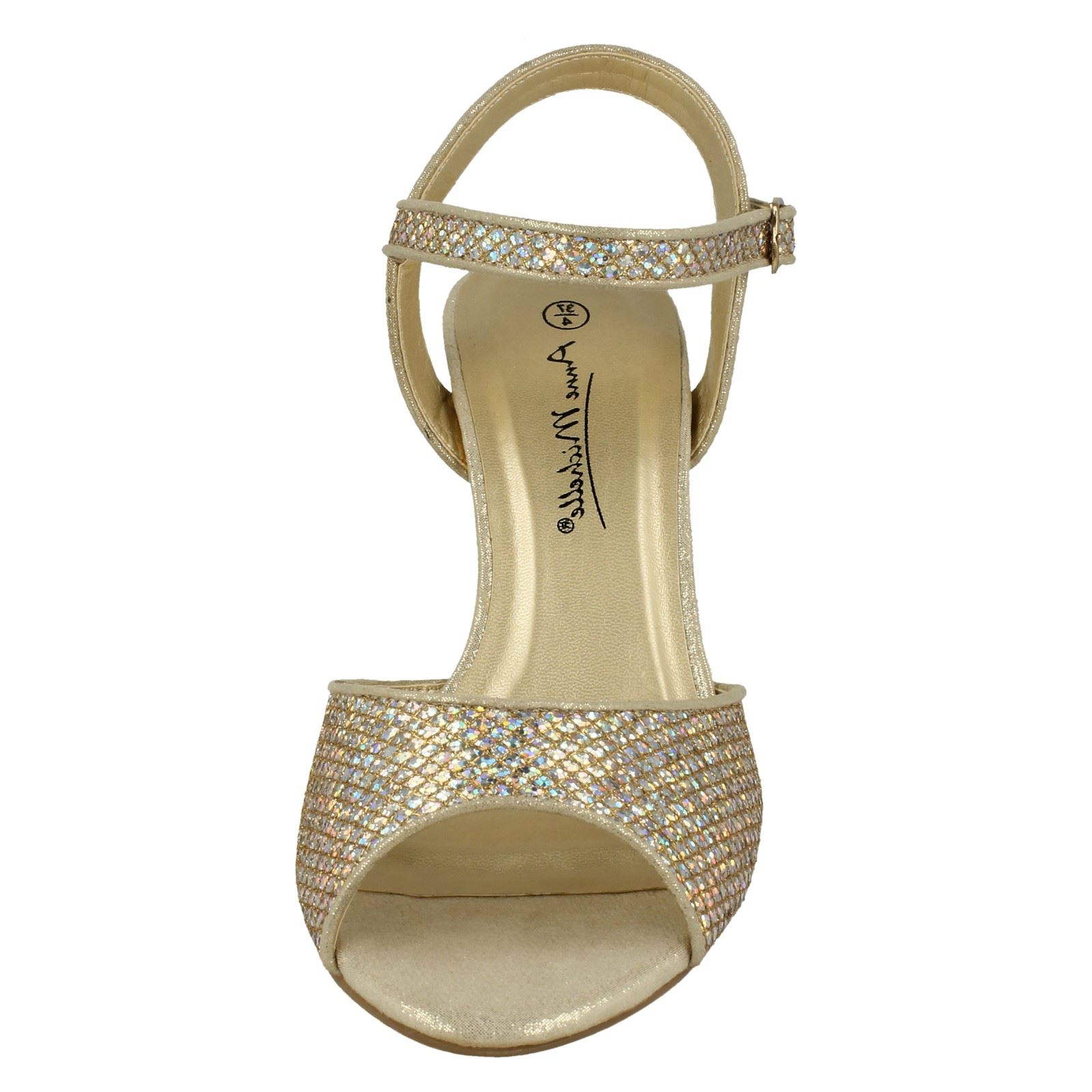 Anne Michelle Ladies Glitter Peep Toe Heels - Picture 18 of 28