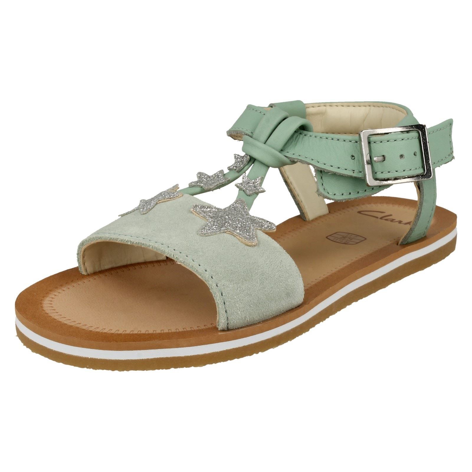 Girls Clarks Stylish Star Detailed Sandals Finch Summer K - Picture 2 of 19