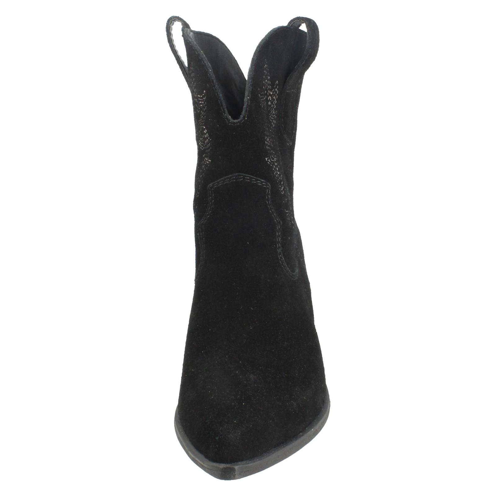 Ladies Spot On Leather Slip On Cowboy Boots F5R1248 - Picture 9 of 28