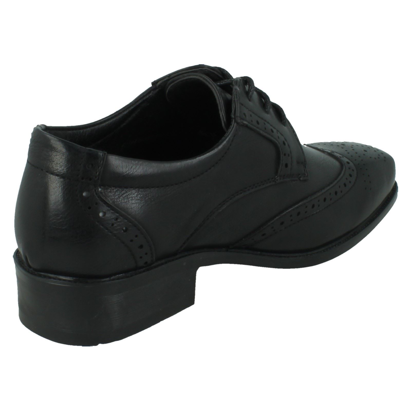 Boys Spot On Low Heel Lace Up Brogue School Shoes N1R156 - Picture 6 of 19