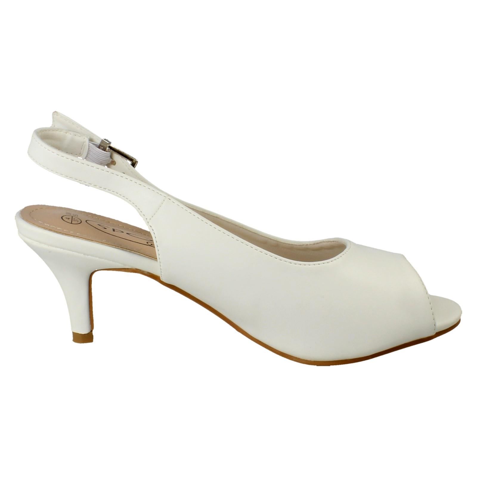 Sandalias De Dama Spot On Peep Toe Con Hebilla De Ajuste Amplio - F1R2045 - Imagen 70 de 73