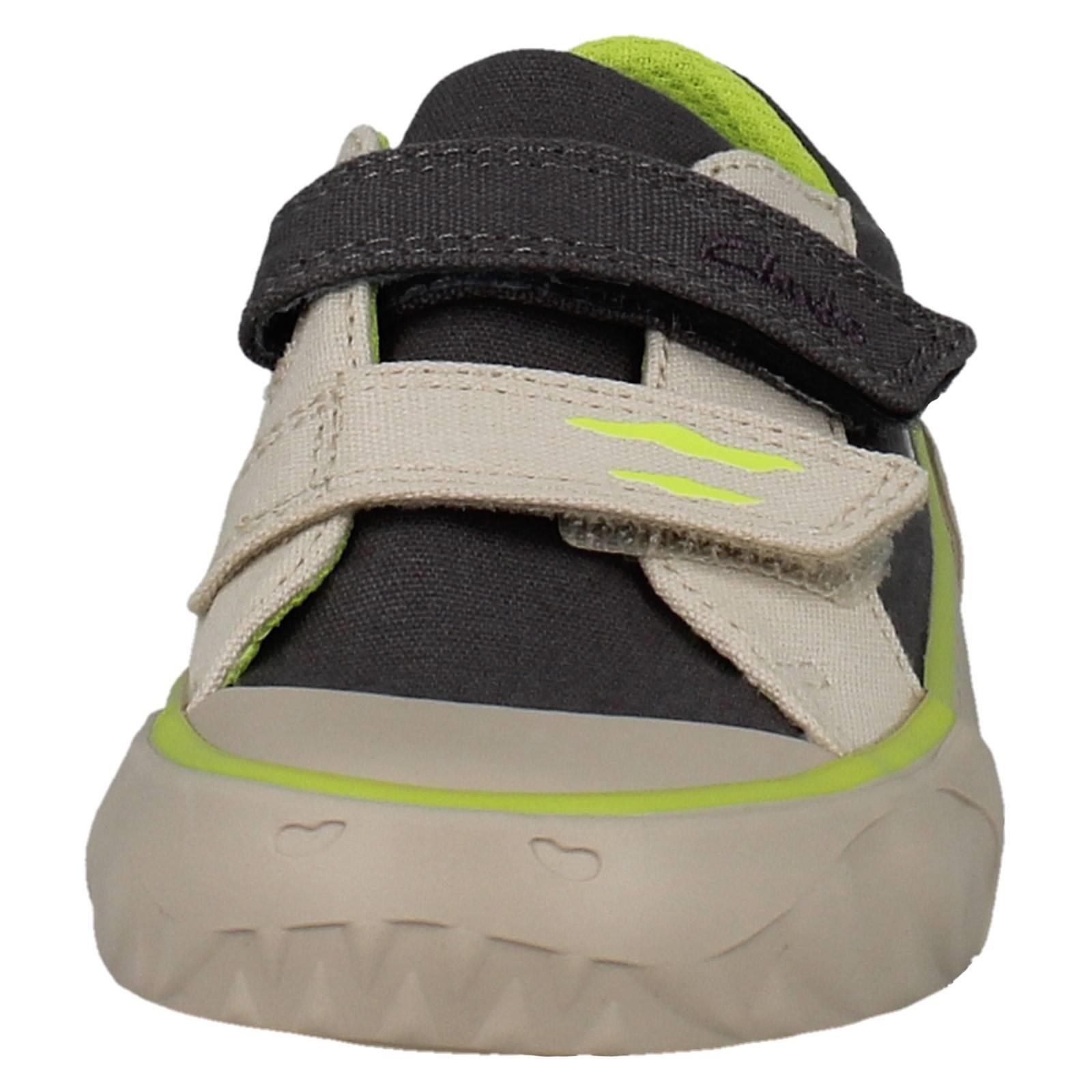 Zapatos lavables a máquina Clarks de lona Dino para niños parachoques de goma Foxing Stomp - Imagen 18 de 19