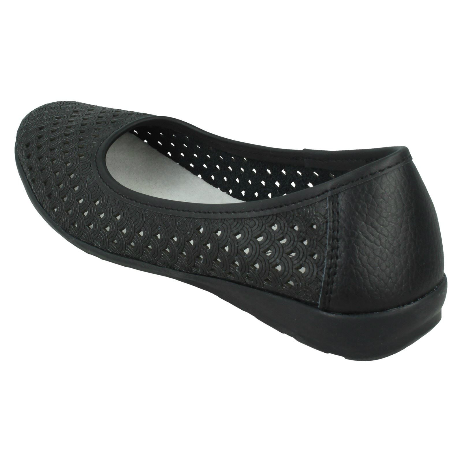 Ladies Eaze Synthetic Slip On Casual Ballerina Shoes - Picture 4 of 47