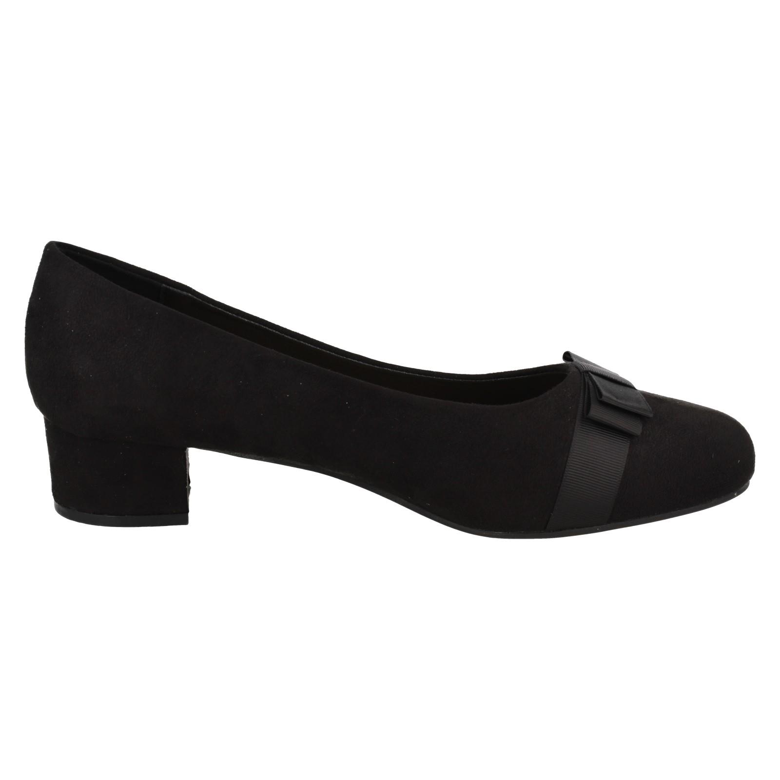 Ladies Spot On Block Heel Formal Wide Fit Court Shoes  F9R0151 - Picture 7 of 19
