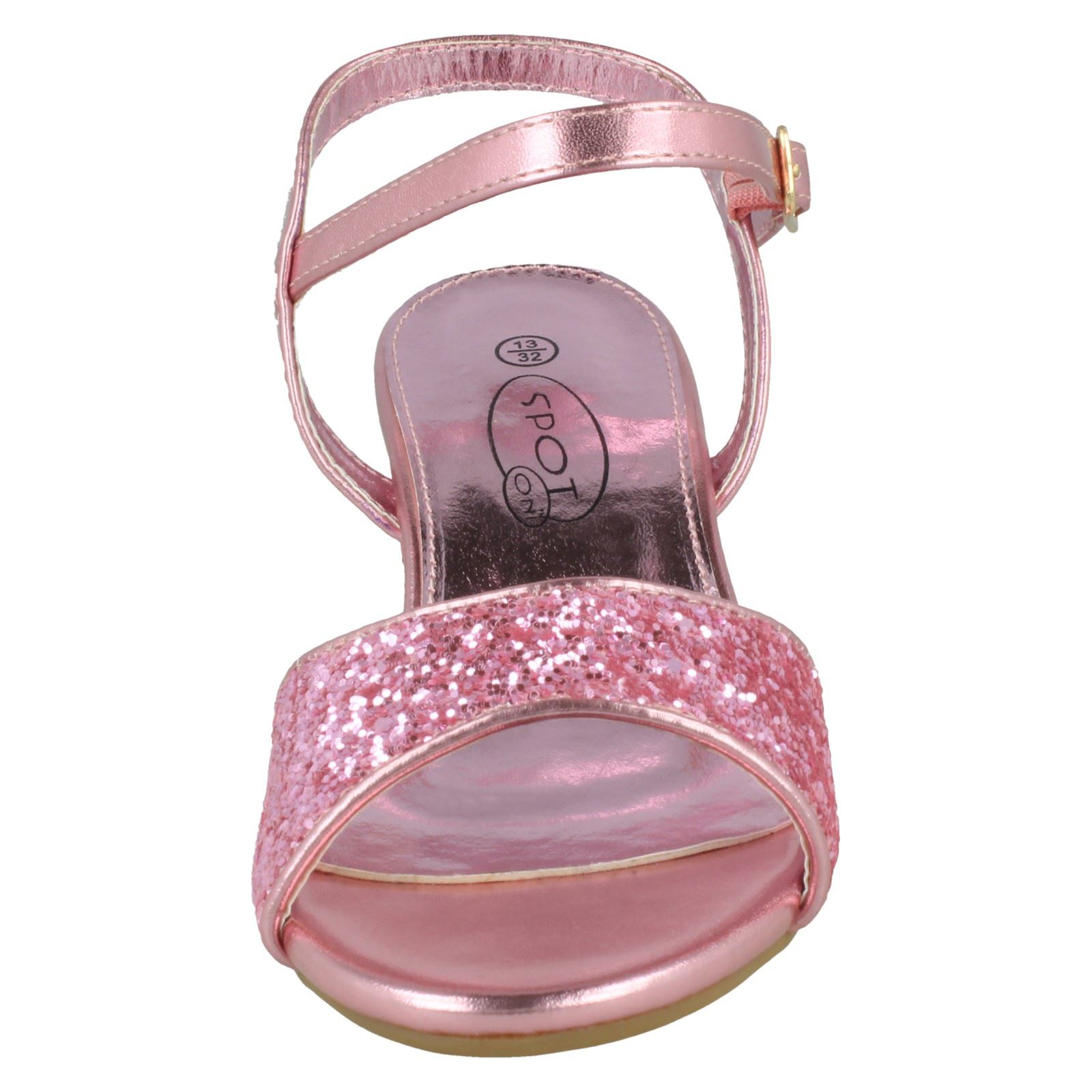 Girls Spot On Mid Block Heel Sandals - Picture 18 of 28