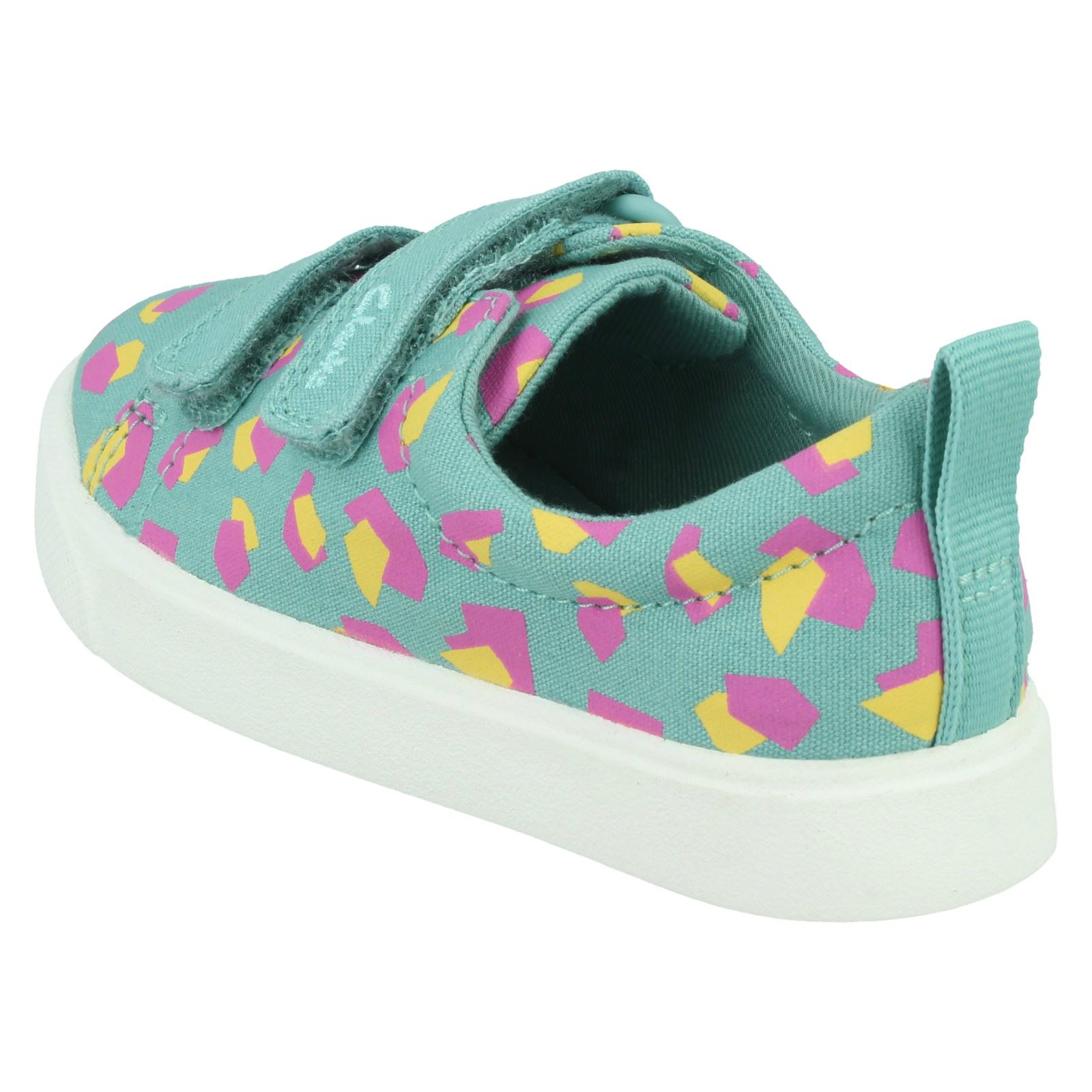Clarks Childrens Hook & Loop Fastening Canvas Shoes - City Bright - Picture 27 of 37