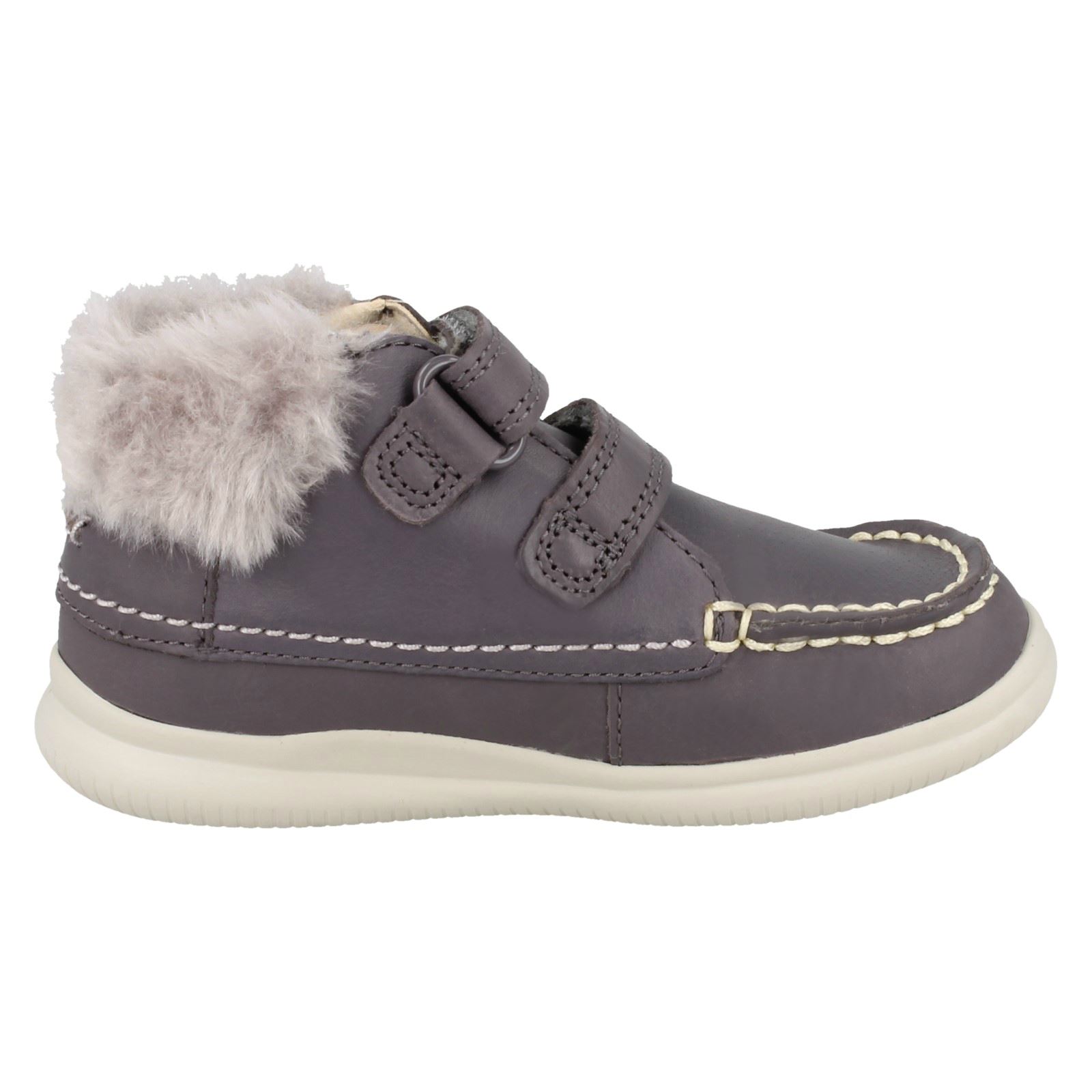 Girls Clarks Ankle Boots 'Cloud Flufi' - Picture 8 of 10