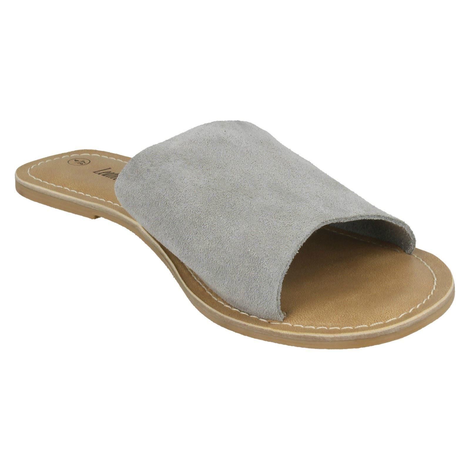 Ladies Leather Collection Suede Mule Sandals - Picture 44 of 55