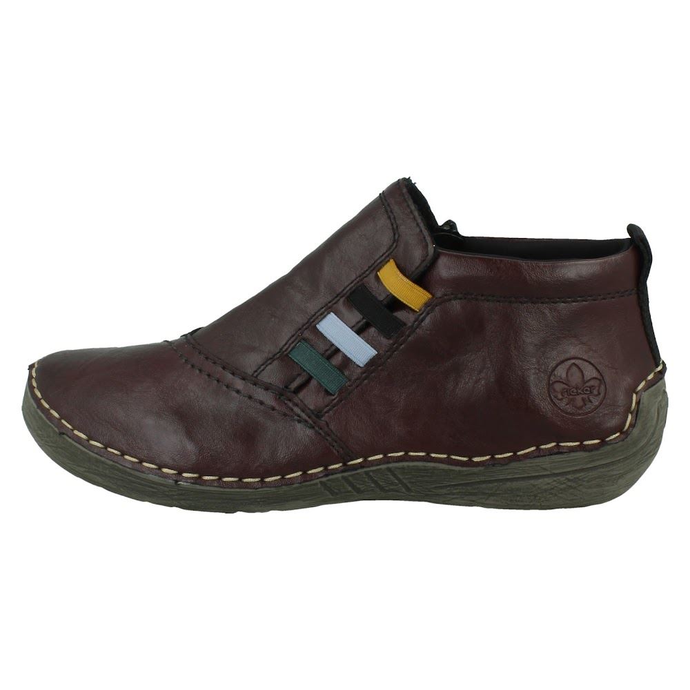 Ladies Rieker Casual Zip Up Fleece Lined Winter Low Top Ankle Boots: 52584 - Picture 3 of 10