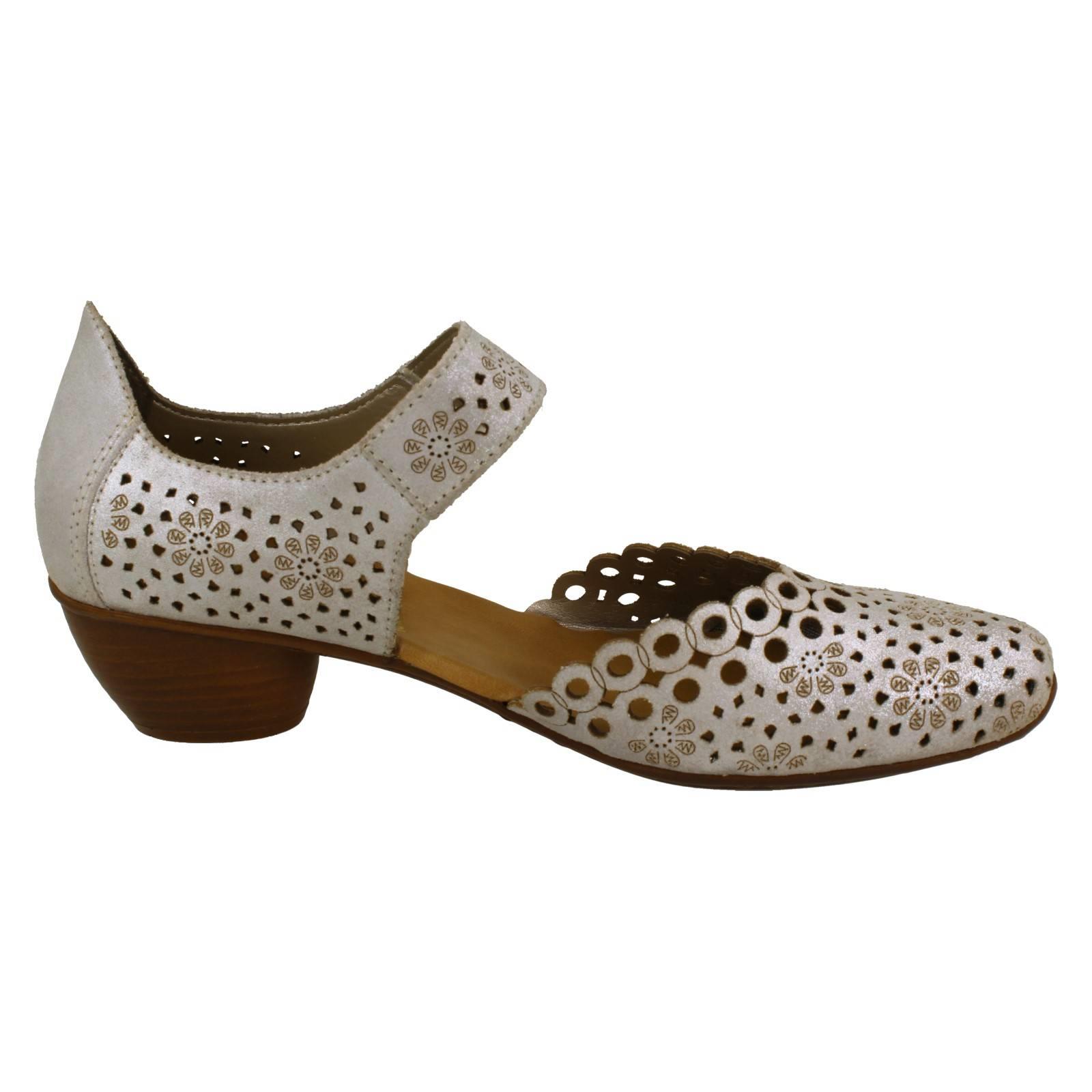 Ladies Rieker Stylish Punched Detailed Summer Shoes 43753 - Picture 34 of 64