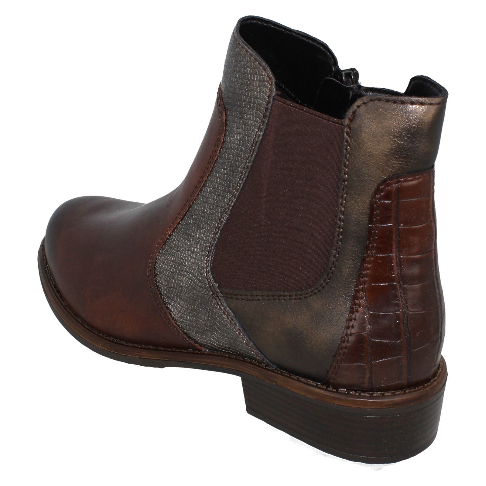 Stivali Chelsea Donna Remonte Tacco Basso Elasticizzati Casual D0F70 - Foto 7 di 10
