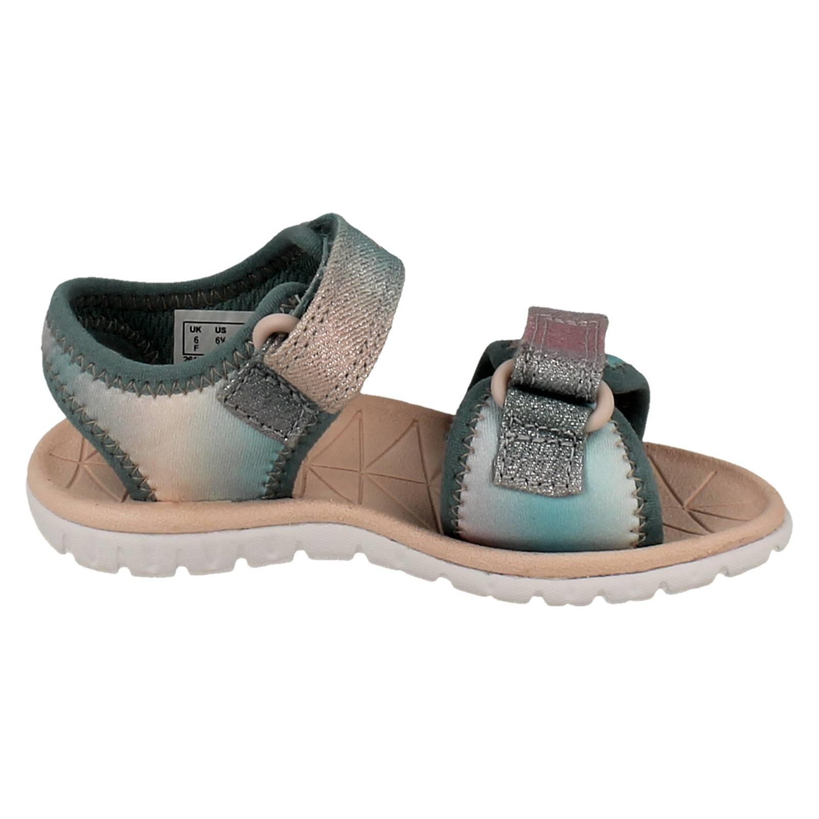 Kids Clarks Pattern Detailed Adjustable Sandals Surfing Tide T - Picture 34 of 37