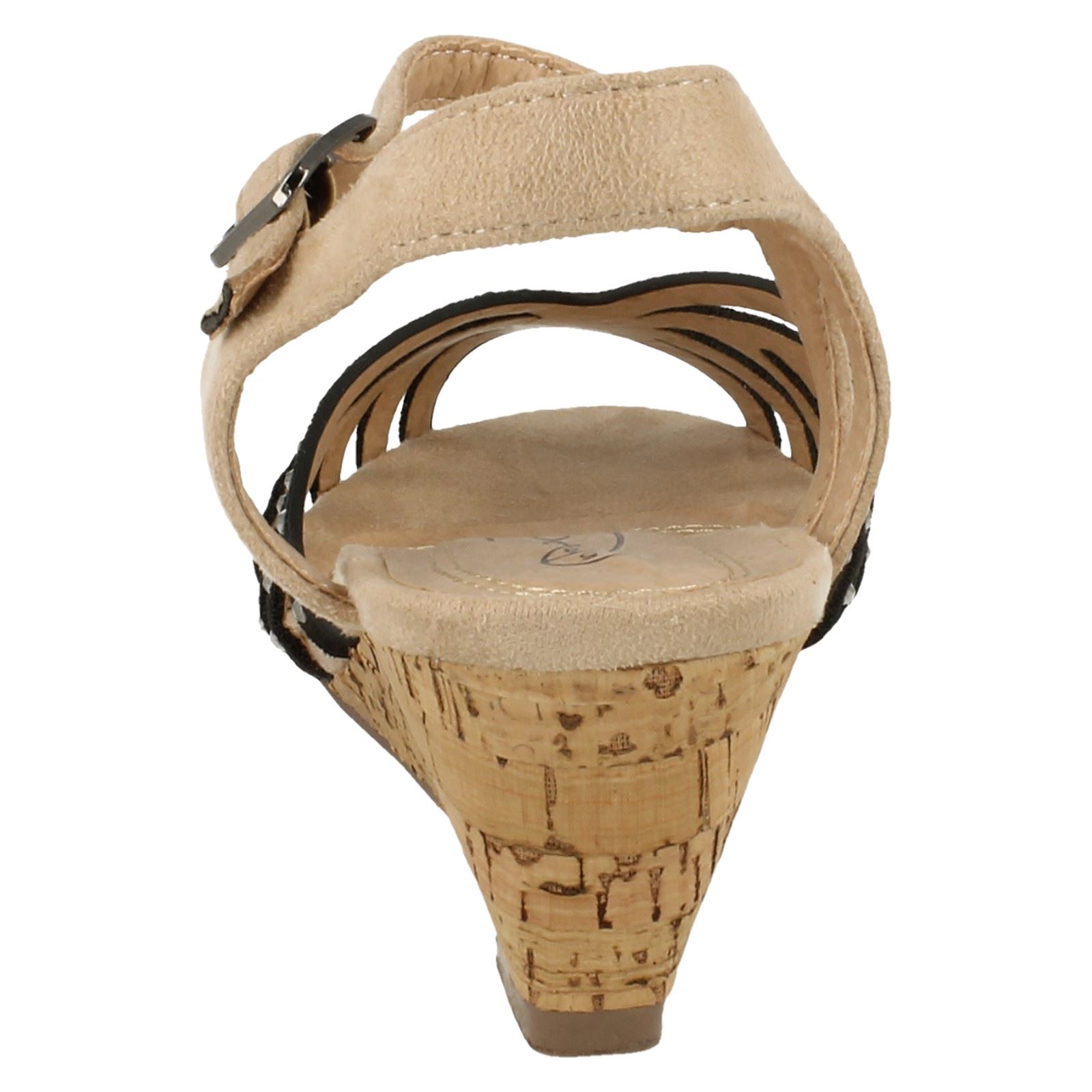 Spot On Ladies Mid Wedge Sandal