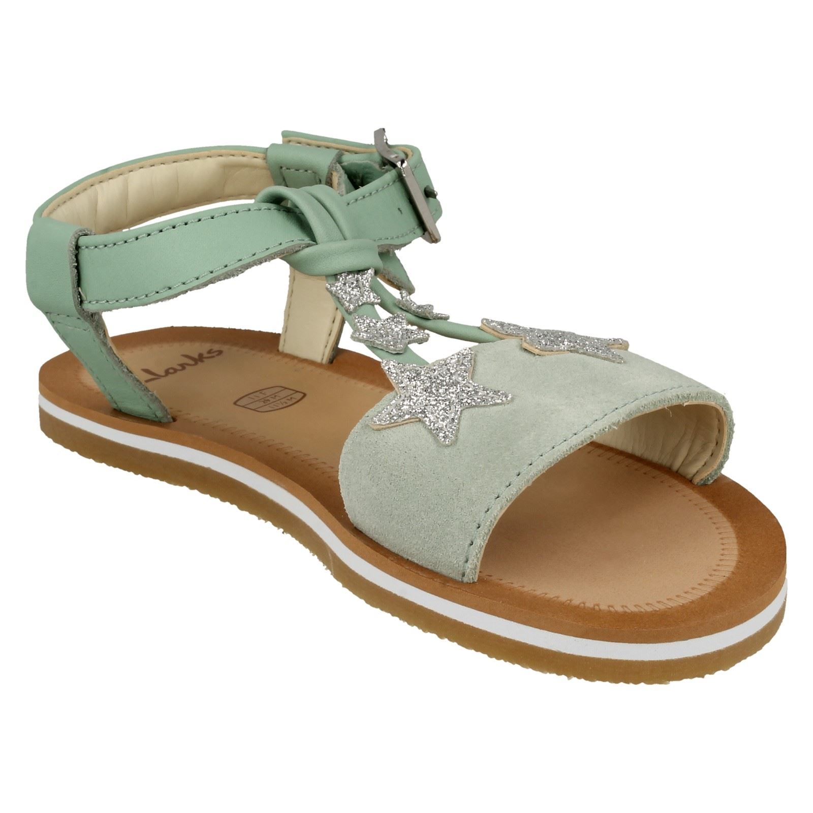 Girls Clarks Stylish Star Detailed Sandals Finch Summer K - Picture 8 of 19