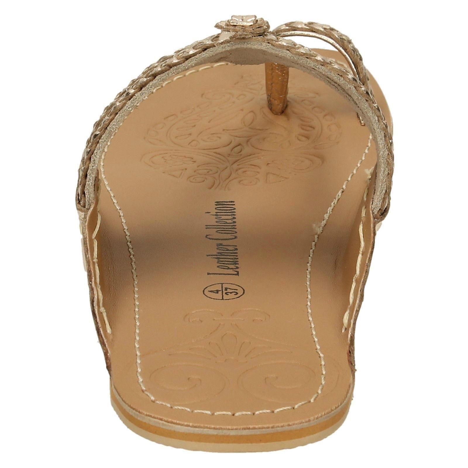 Ladies Leather Collection Flat Toeloop 'Braided Sandals' - Picture 14 of 55