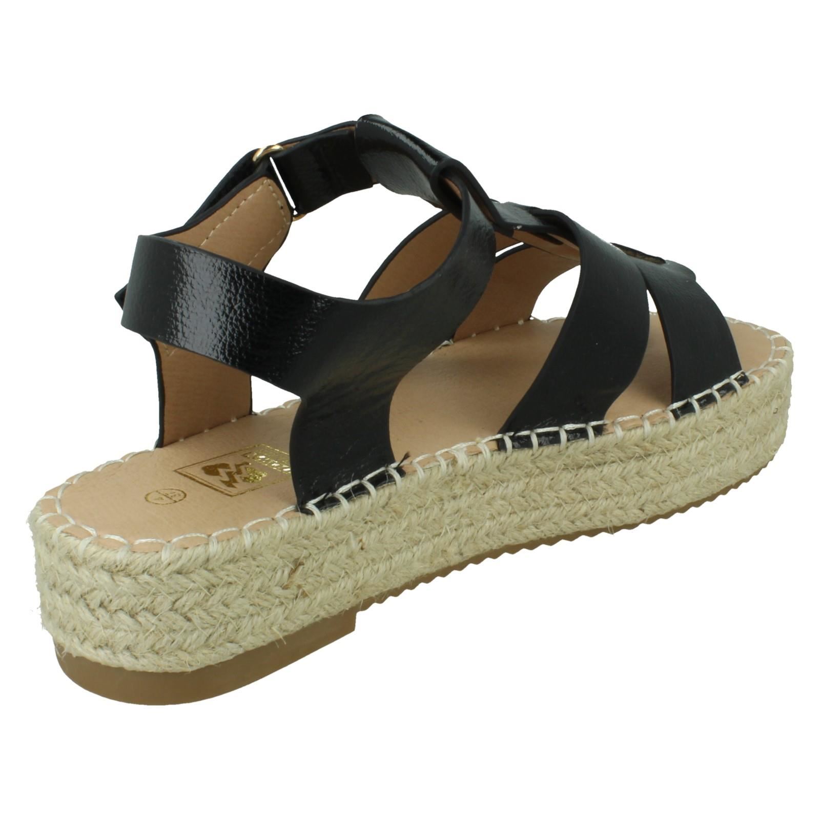 Ladies Down to Earth Gladiator Platform Espadrille with Ankle Strap *F1R2084* - Picture 6 of 28