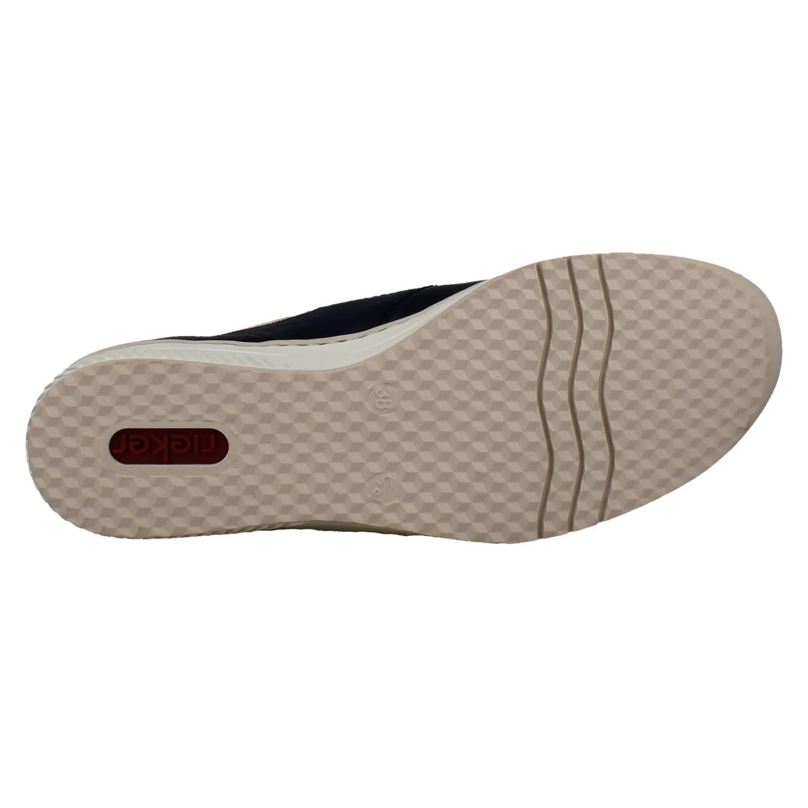 Ladies Rieker Wedge Sole Casual Square-Toe Slip On Shoes - 48761 - Picture 10 of 28