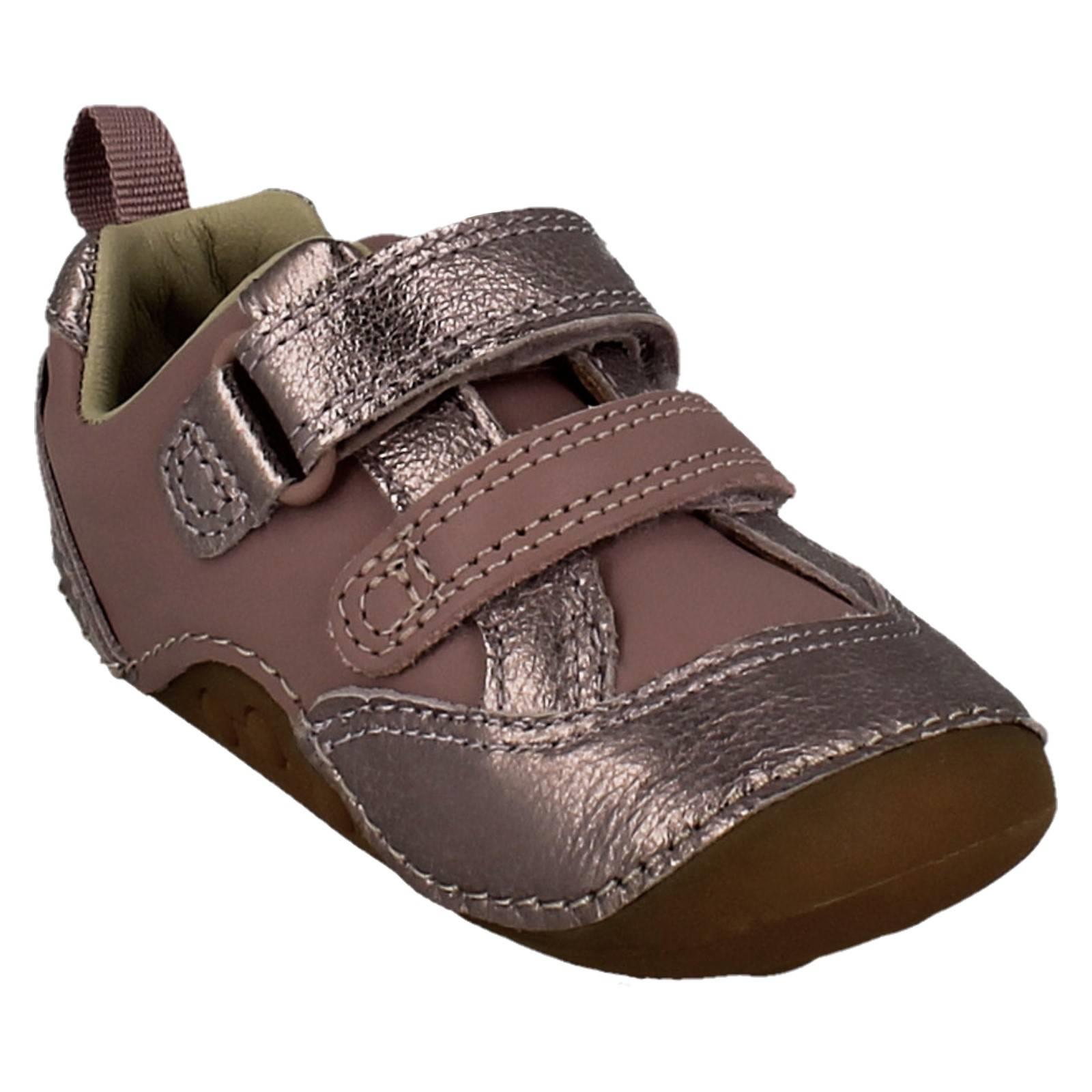 Childrens Clarks Casual Hook And Loop Strap Shoes 'Tiny Sky T' - Picture 35 of 45