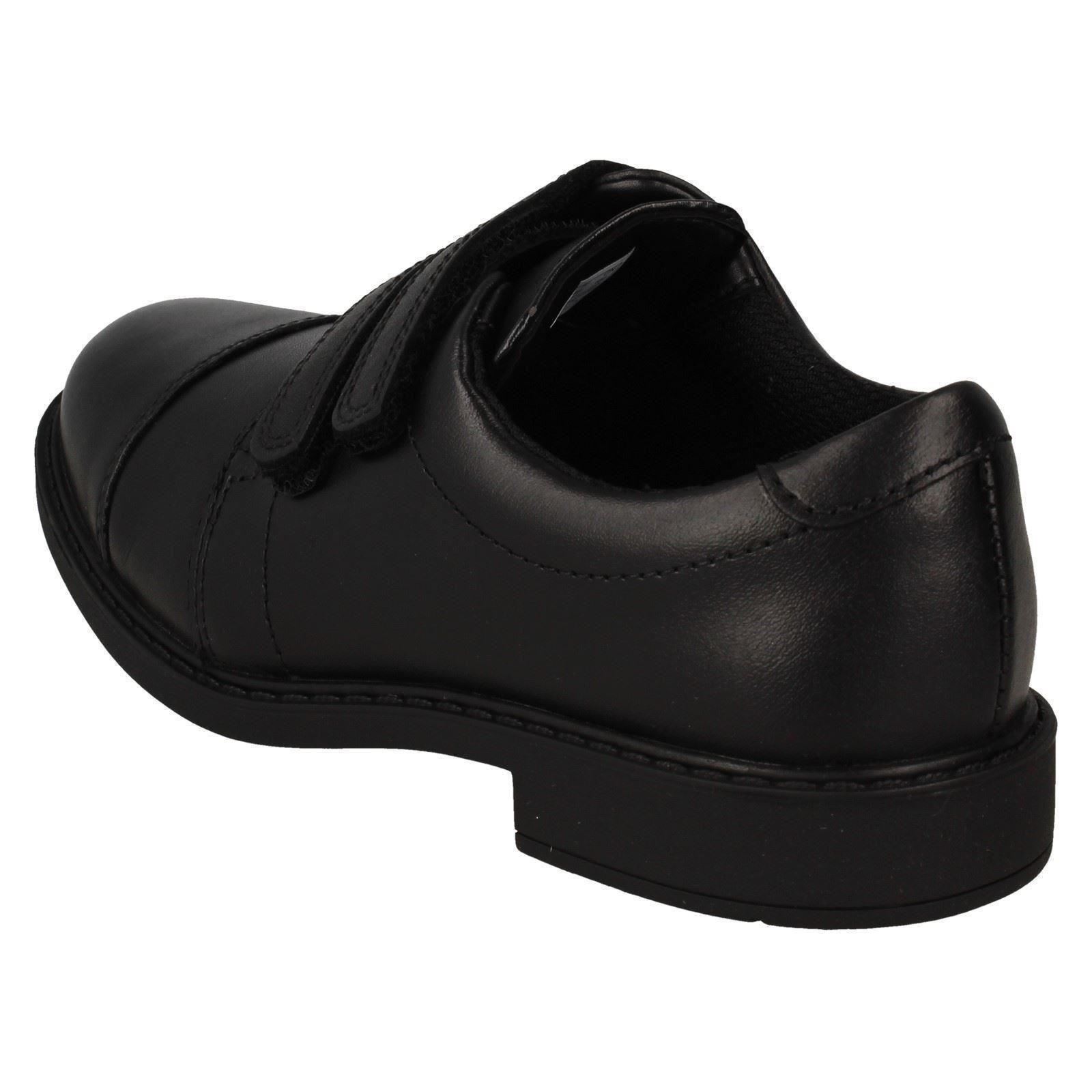 Boys Clarks Smart Leather Riptape Fastening Formal School Shoes Scala Skye - Picture 4 of 10