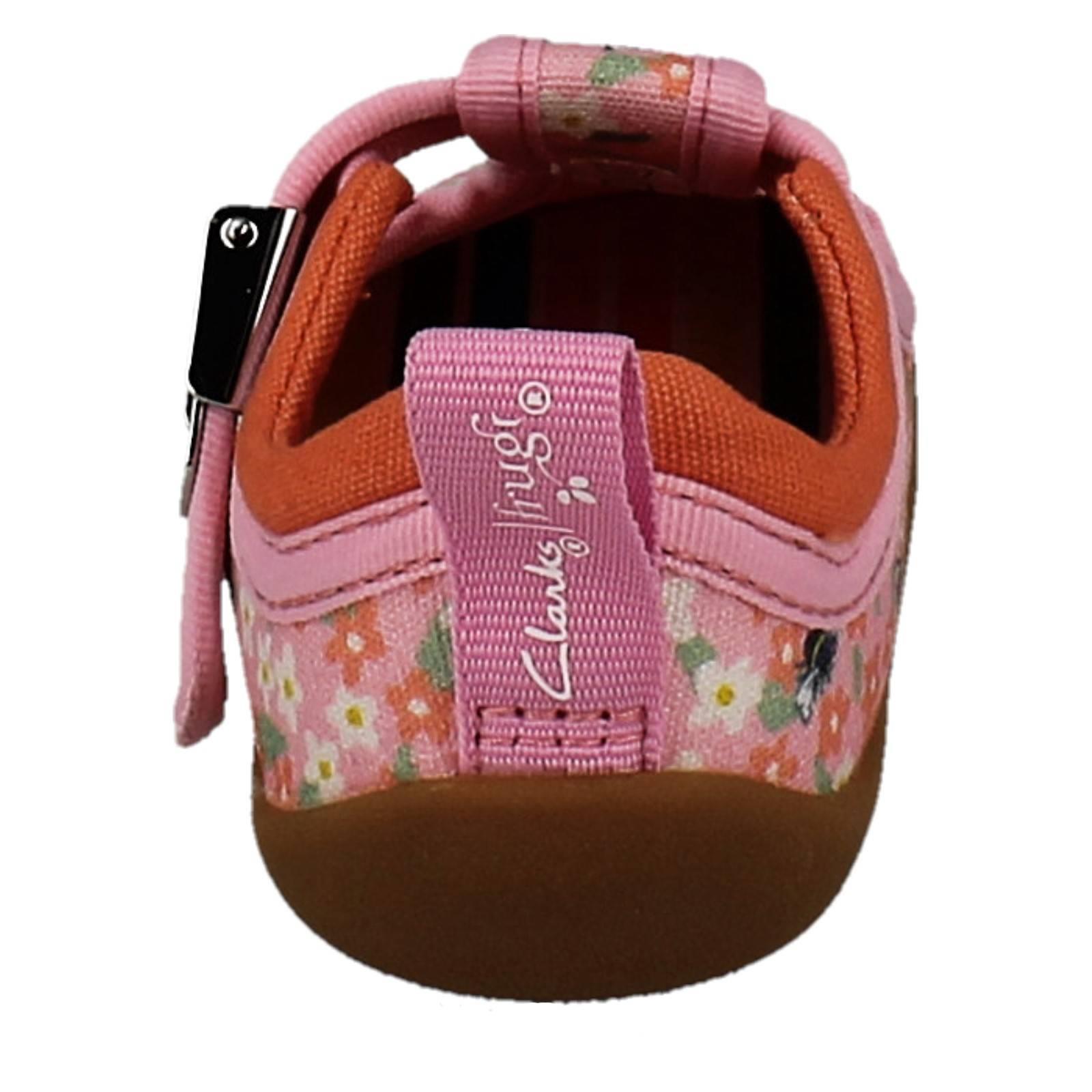 Girls Clarks Canvas T-Bar Roamer Bloom T - Picture 5 of 10