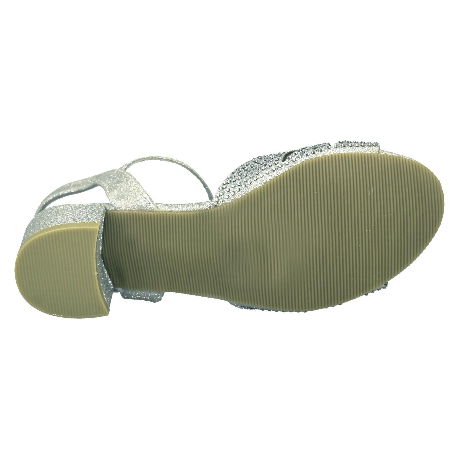 Girls Spot On Mid Heel Glitter Sandals - Picture 19 of 19