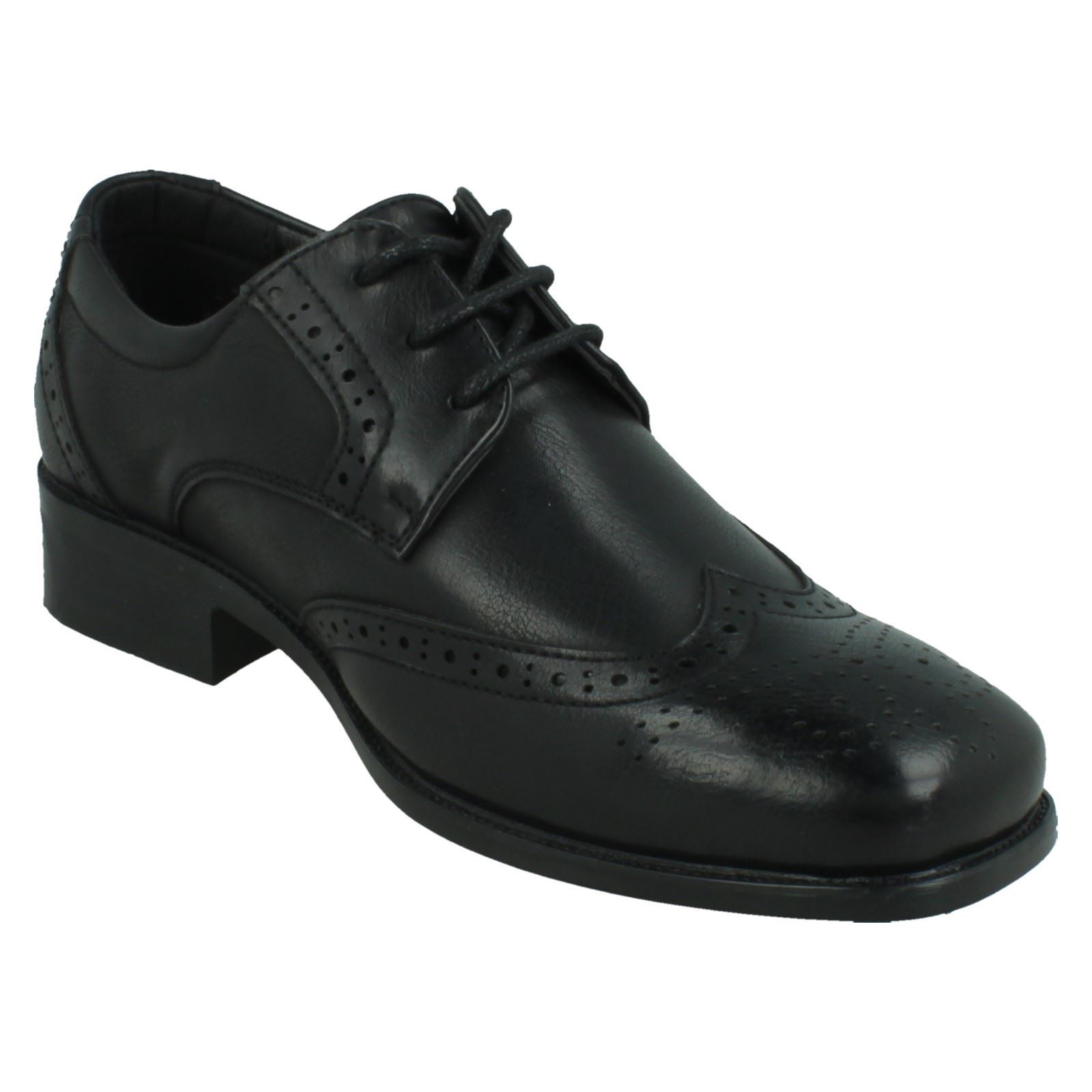 Boys Spot On Low Heel Lace Up Brogue School Shoes N1R156 - Picture 9 of 19