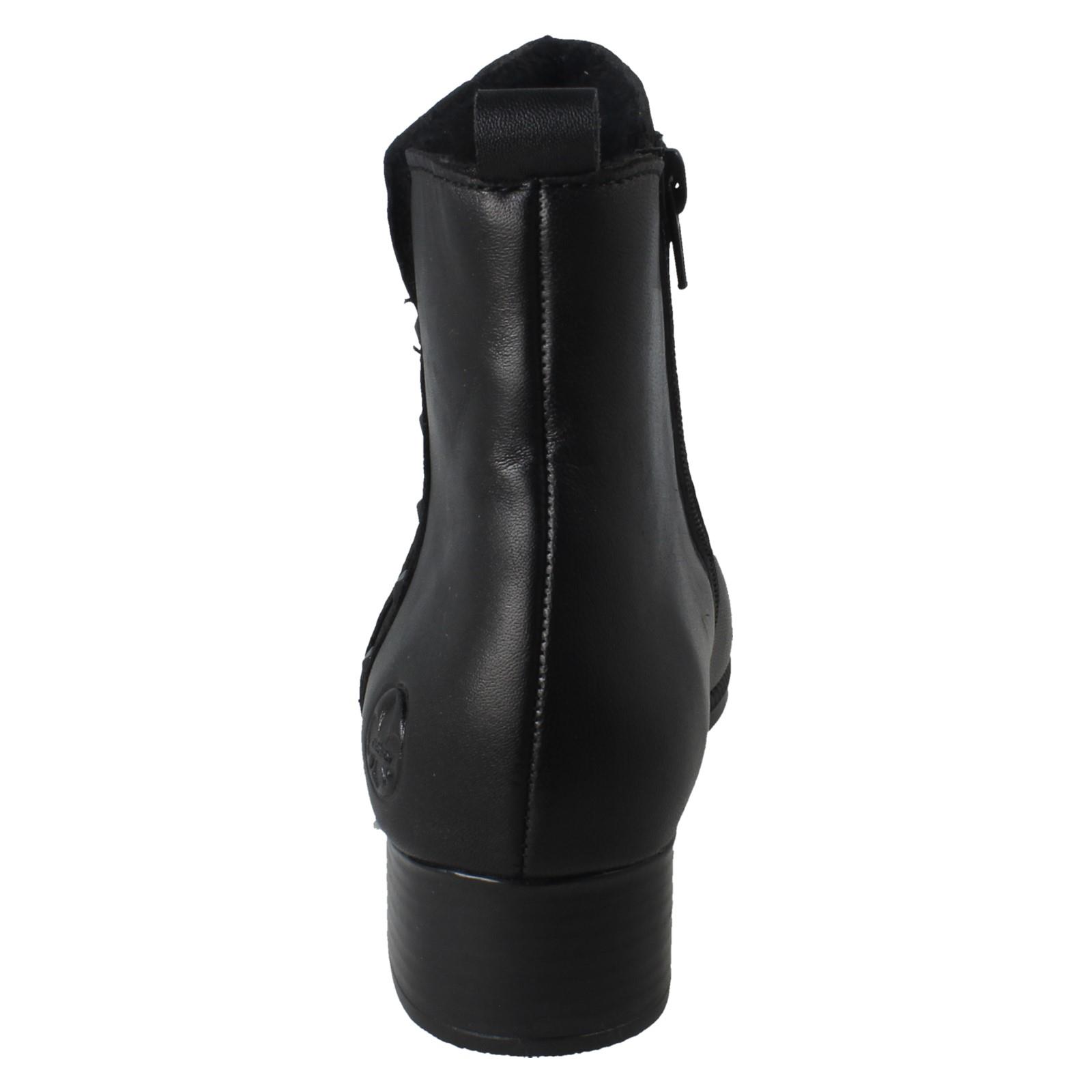 Rieker Ladies Zip Fastening Stud Detailed Ankle Boots 78657 - Picture 5 of 10