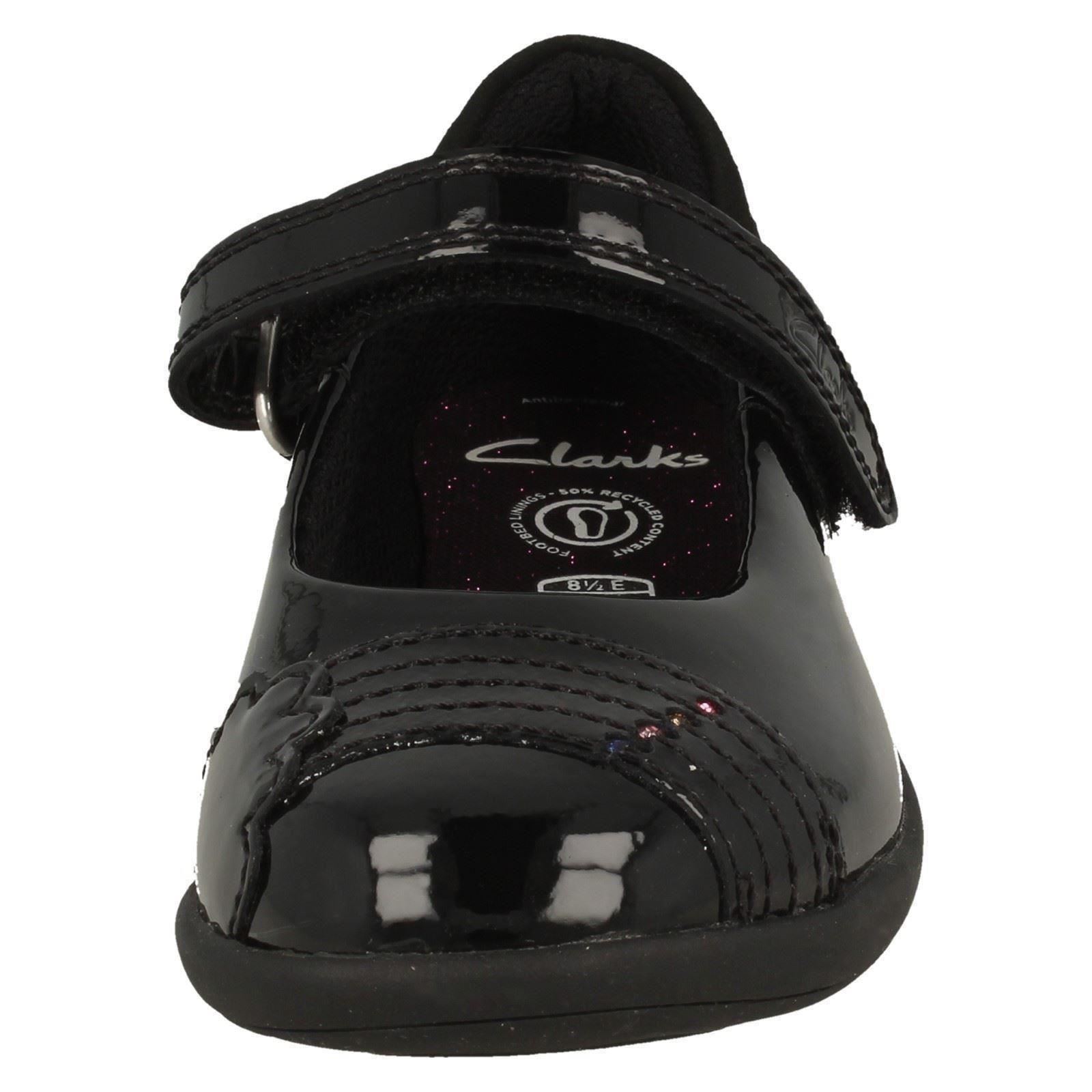 Mädchen Clarks Smart Regenbogen Detailliert Schulschuhe Etch Strahl - Picture 18 of 19